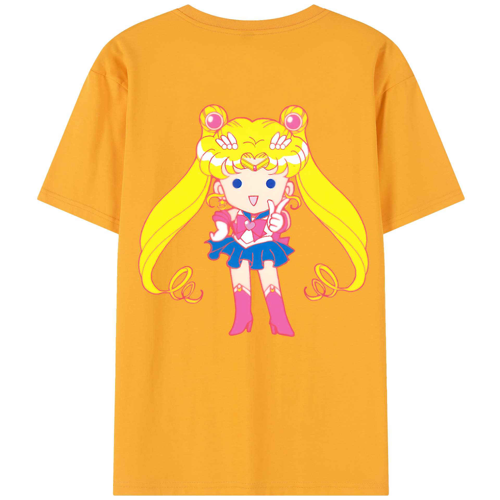 （画像用） 美少女戦士セーラームーン 月野 うさぎ つきの うさぎ Sailor Moon Tsukino Usagi 綿100％半袖Tシャツ（背面プリント）