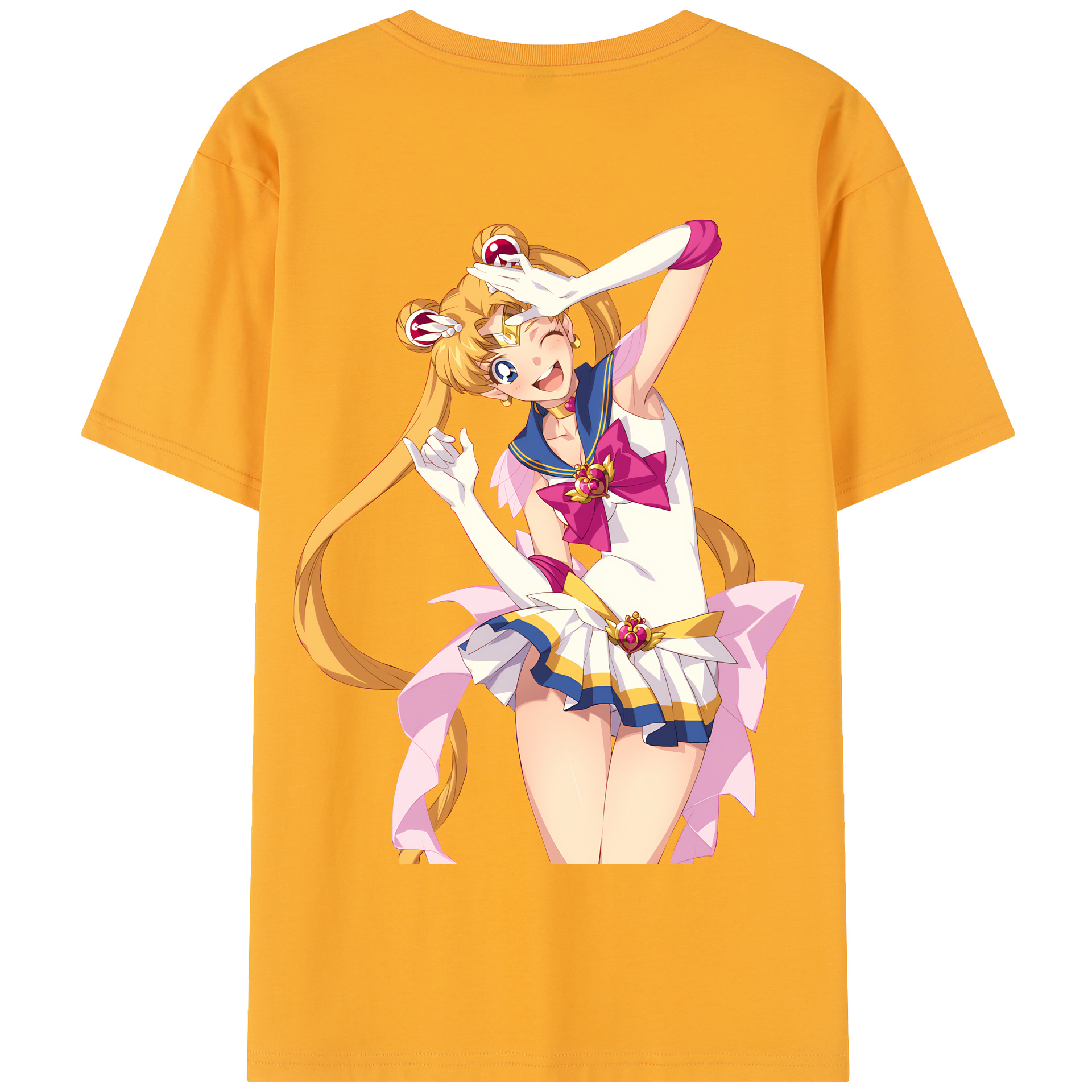 （画像用） 美少女戦士セーラームーン 月野 うさぎ つきの うさぎ Sailor Moon Tsukino Usagi 綿100％半袖Tシャツ（背面プリント）
