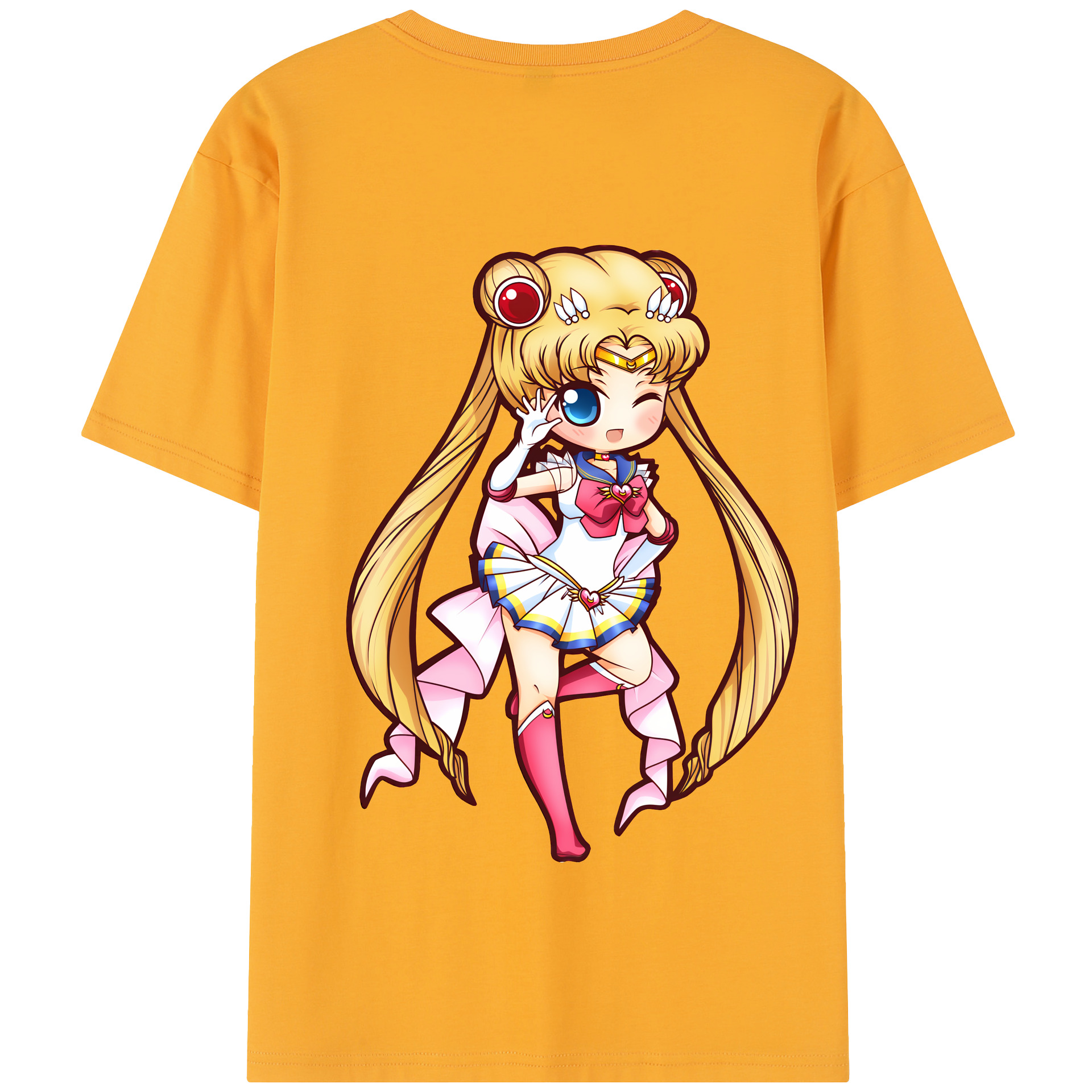 （画像用） 美少女戦士セーラームーン 月野 うさぎ つきの うさぎ Sailor Moon Tsukino Usagi 綿100％半袖Tシャツ（背面プリント）