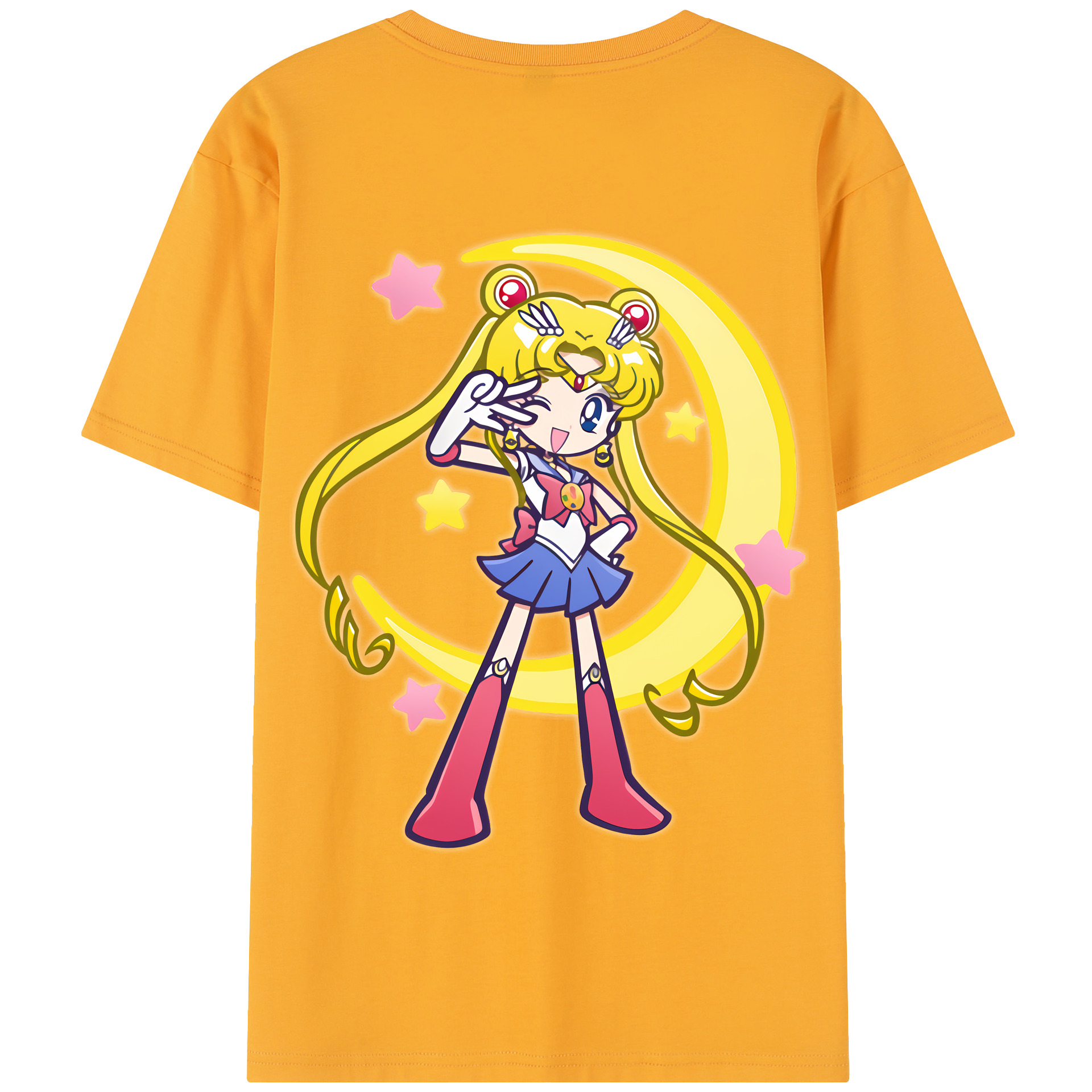 （画像用） 美少女戦士セーラームーン 月野 うさぎ つきの うさぎ Sailor Moon Tsukino Usagi 綿100％半袖Tシャツ（背面プリント）