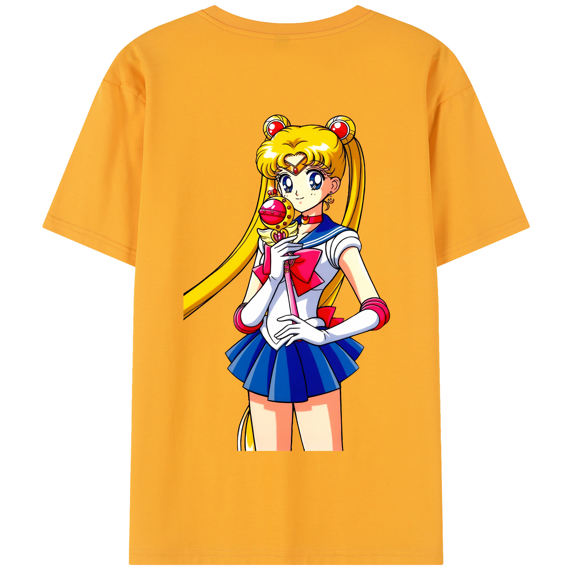 （画像用） 美少女戦士セーラームーン 月野 うさぎ つきの うさぎ Sailor Moon Tsukino Usagi 綿100％半袖Tシャツ（背面プリント）