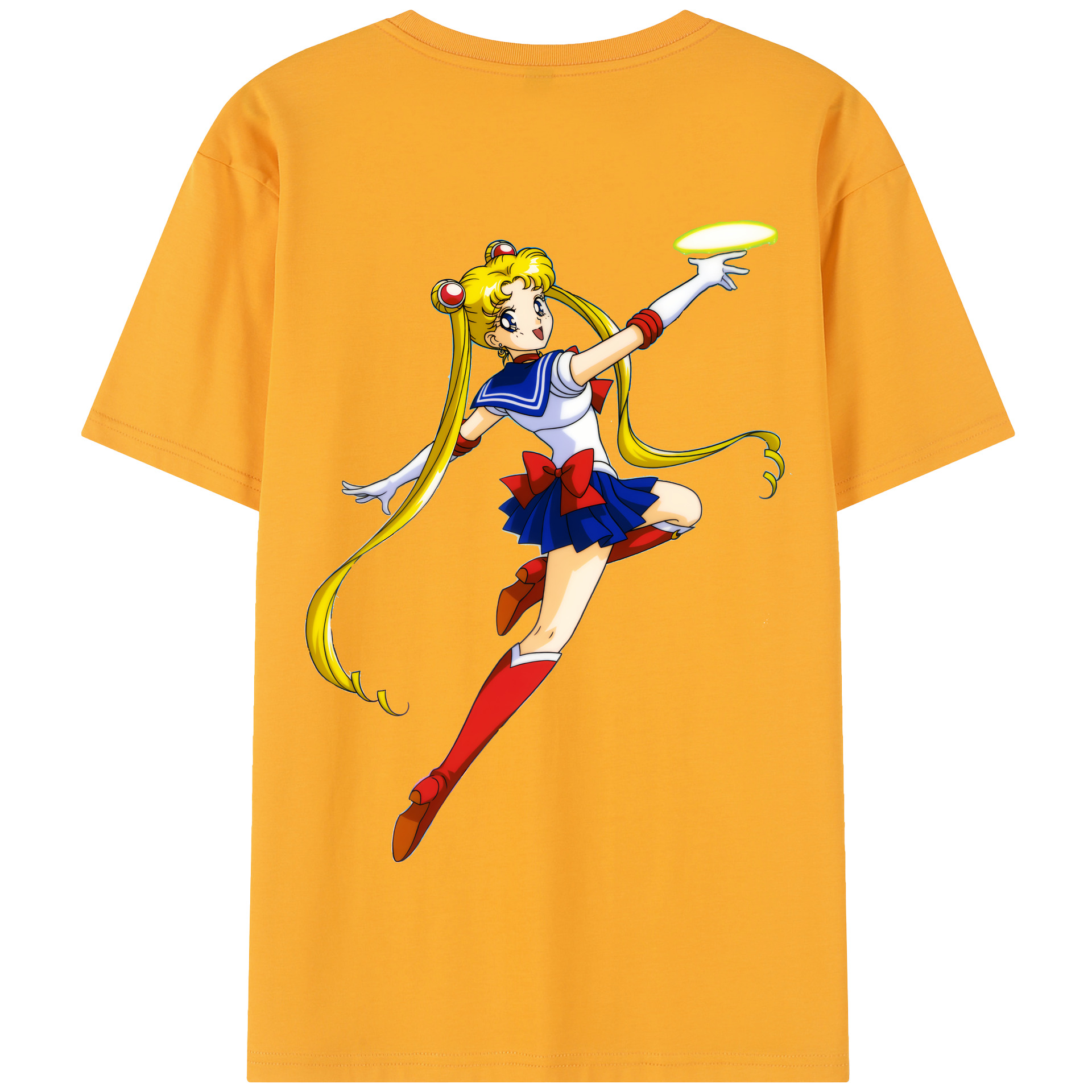（画像用） 美少女戦士セーラームーン 月野 うさぎ つきの うさぎ Sailor Moon Tsukino Usagi 綿100％半袖Tシャツ（背面プリント）