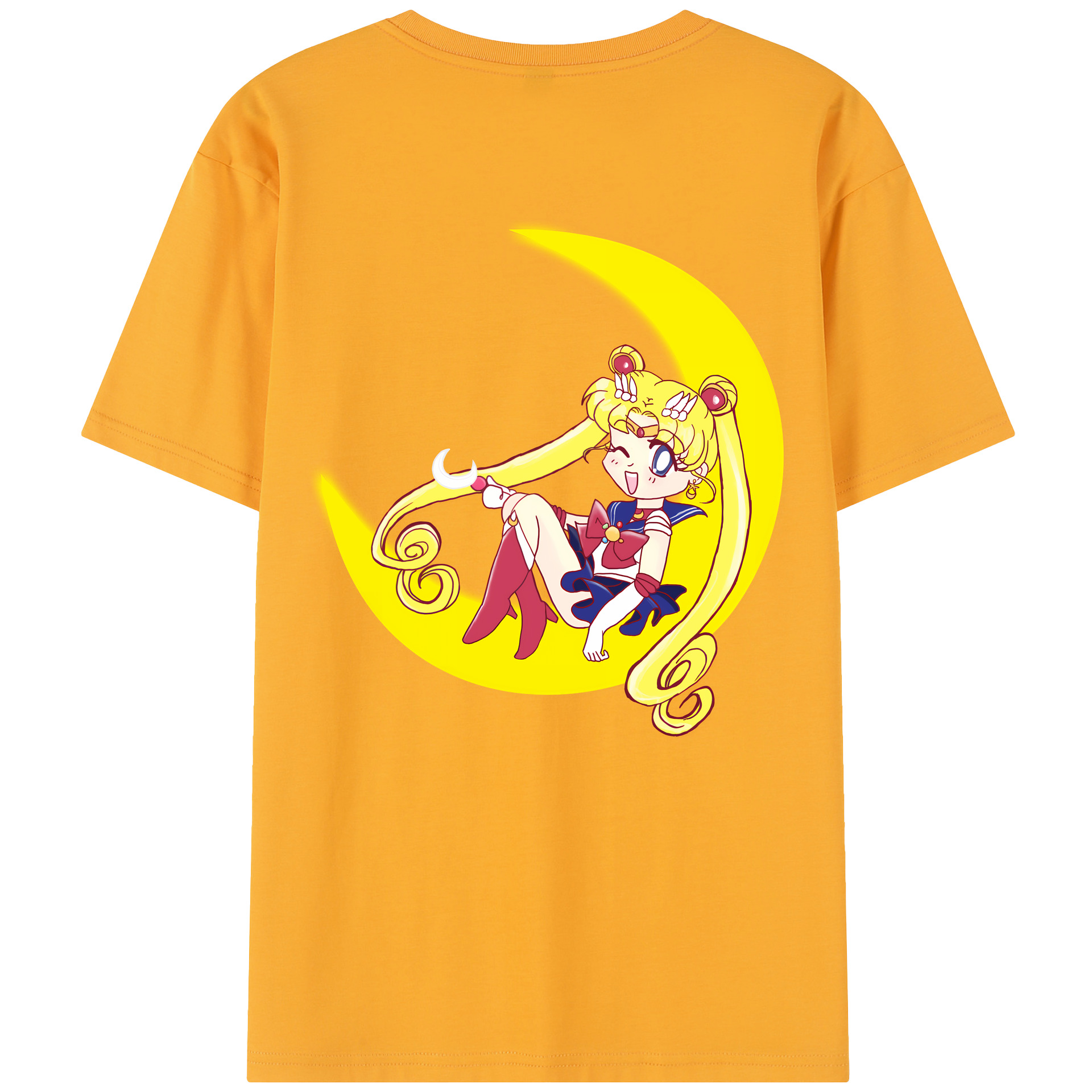 （画像用） 美少女戦士セーラームーン 月野 うさぎ つきの うさぎ Sailor Moon Tsukino Usagi 綿100％半袖Tシャツ（背面プリント）