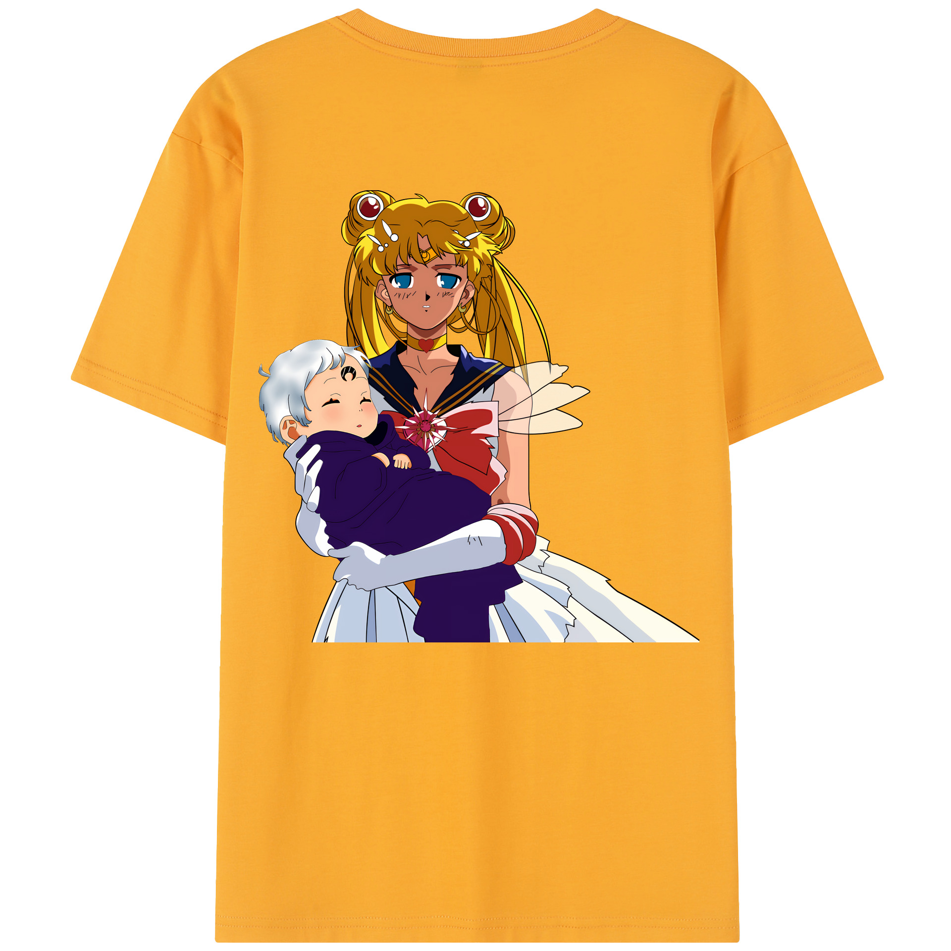 （画像用） 美少女戦士セーラームーン 月野 うさぎ つきの うさぎ Sailor Moon Tsukino Usagi 綿100％半袖Tシャツ（背面プリント）