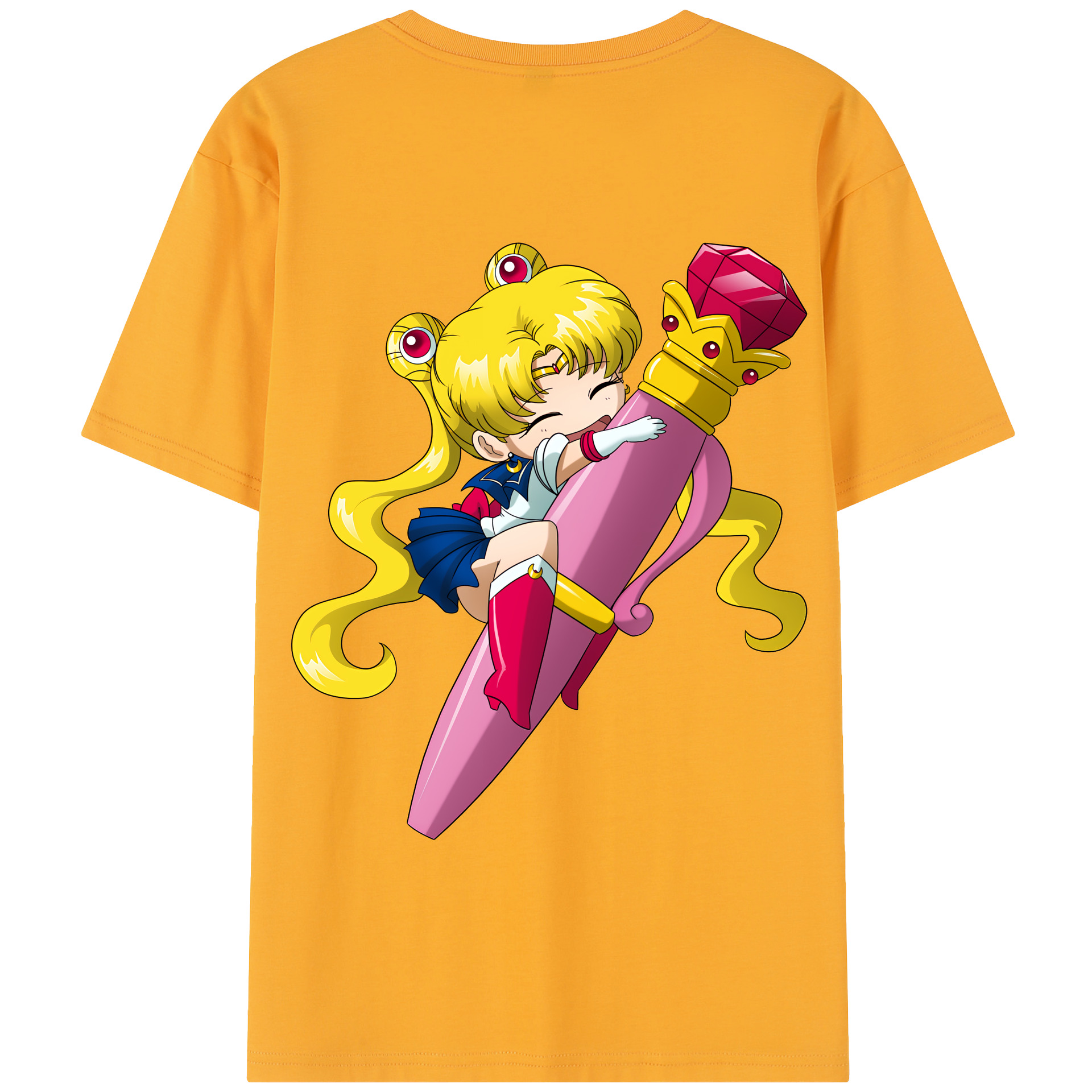 （画像用） 美少女戦士セーラームーン 月野 うさぎ つきの うさぎ Sailor Moon Tsukino Usagi 綿100％半袖Tシャツ（背面プリント）