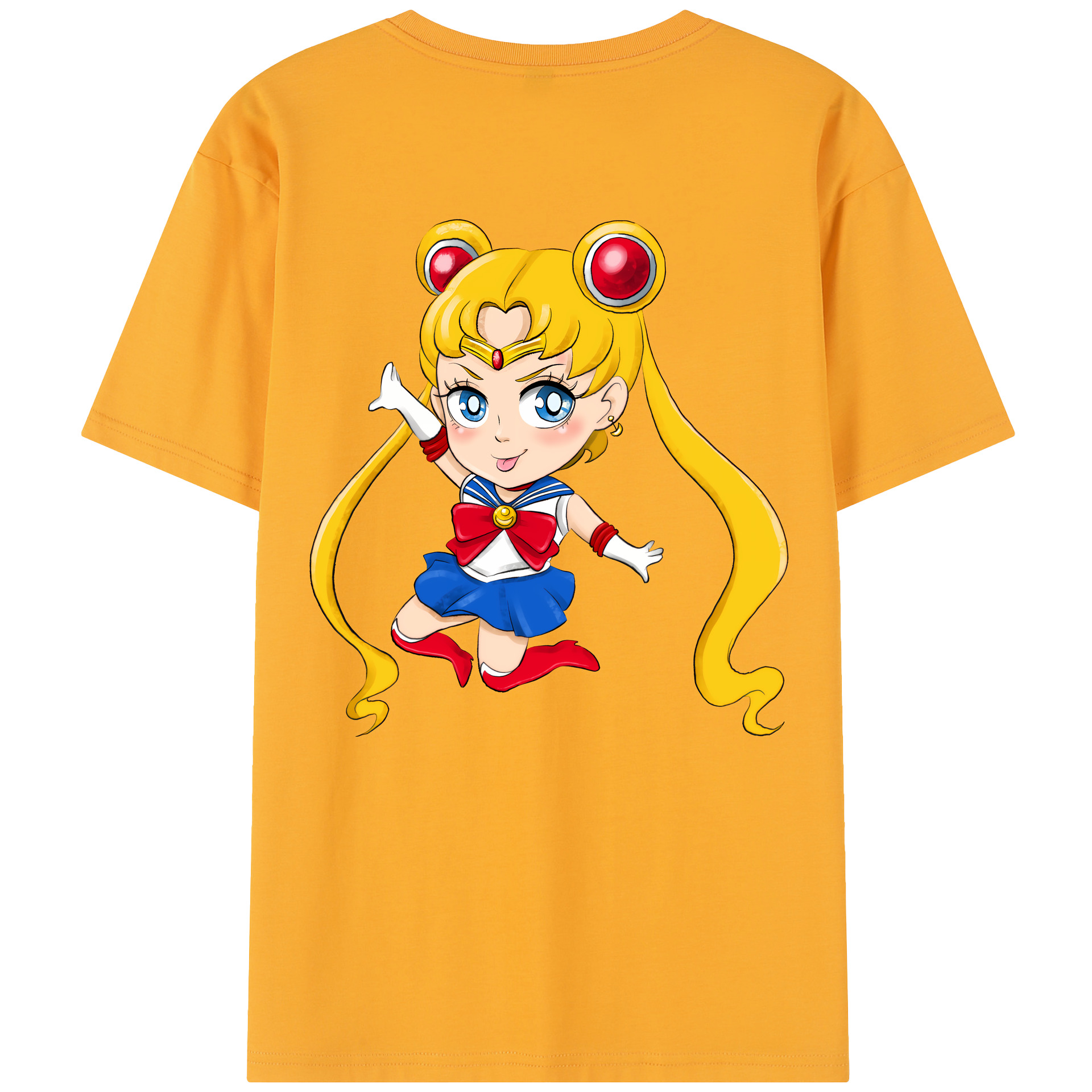（画像用） 美少女戦士セーラームーン 月野 うさぎ つきの うさぎ Sailor Moon Tsukino Usagi 綿100％半袖Tシャツ（背面プリント）