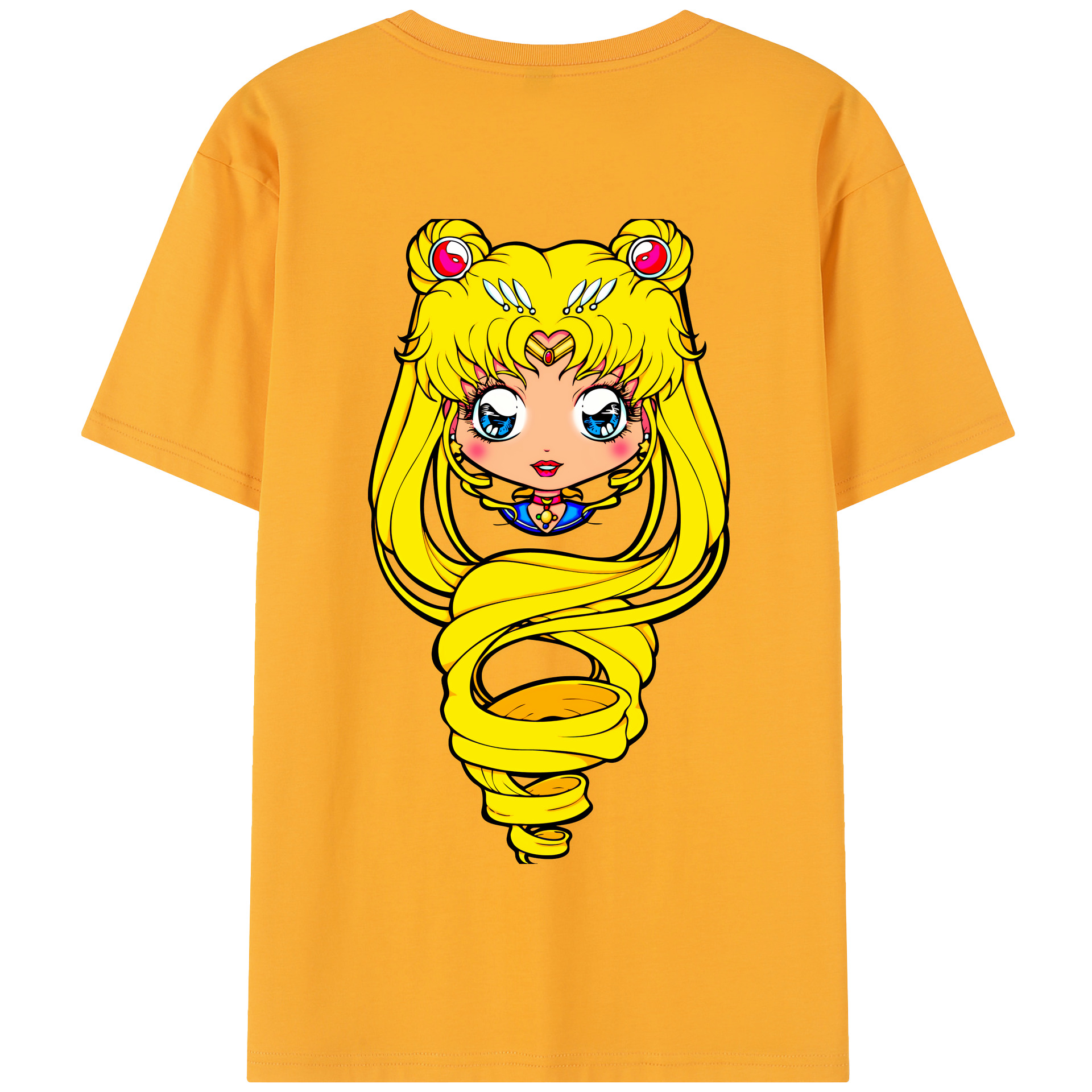 （画像用） 美少女戦士セーラームーン 月野 うさぎ つきの うさぎ Sailor Moon Tsukino Usagi 綿100％半袖Tシャツ（背面プリント）