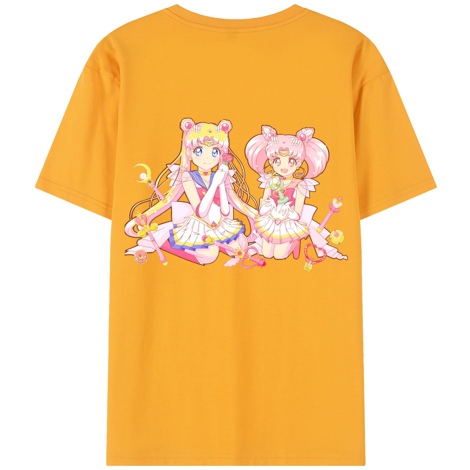 （画像用） 美少女戦士セーラームーン 月野 うさぎ つきの うさぎ Sailor Moon Tsukino Usagi 綿100％半袖Tシャツ（背面プリント）