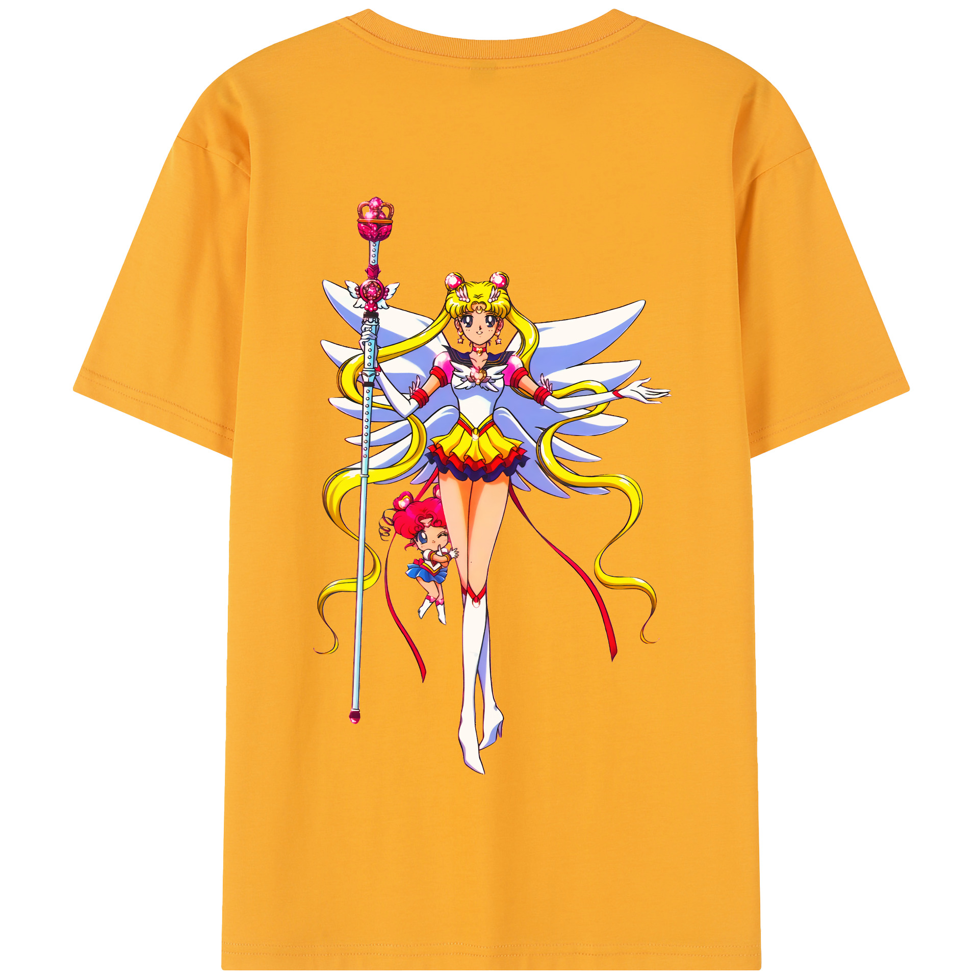 （画像用） 美少女戦士セーラームーン 月野 うさぎ つきの うさぎ Sailor Moon Tsukino Usagi 綿100％半袖Tシャツ（背面プリント）