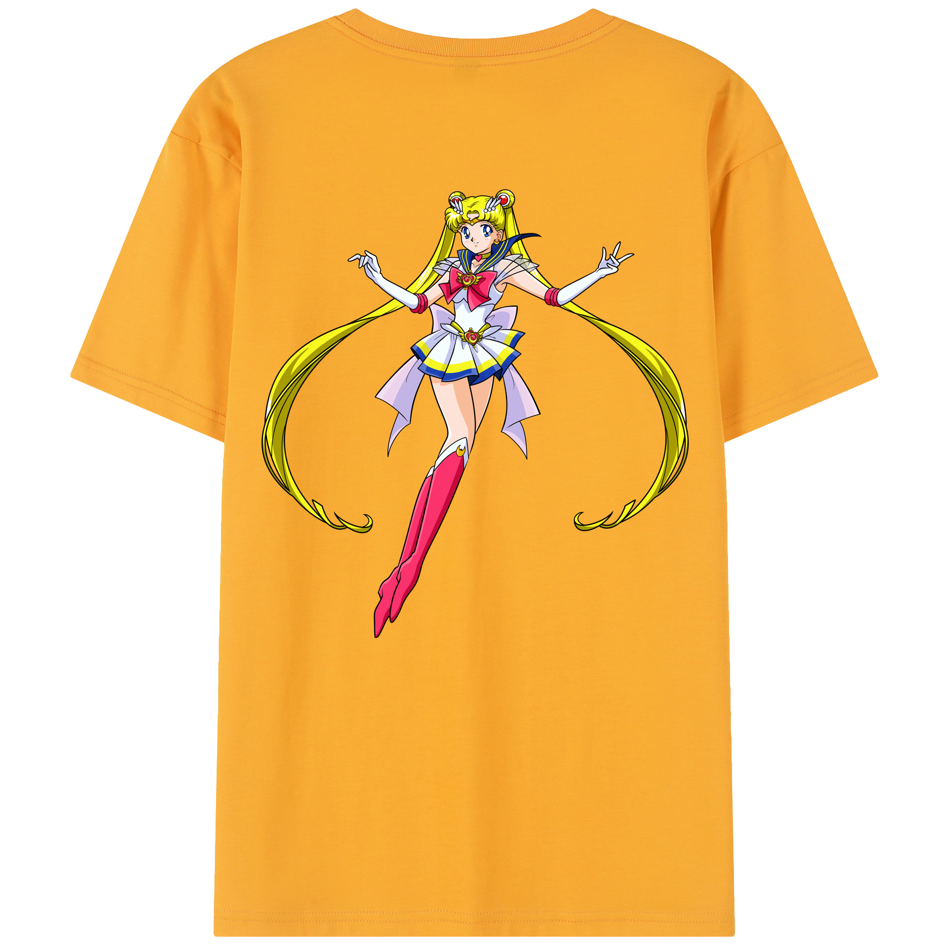 （画像用） 美少女戦士セーラームーン 月野 うさぎ つきの うさぎ Sailor Moon Tsukino Usagi 綿100％半袖Tシャツ（背面プリント）