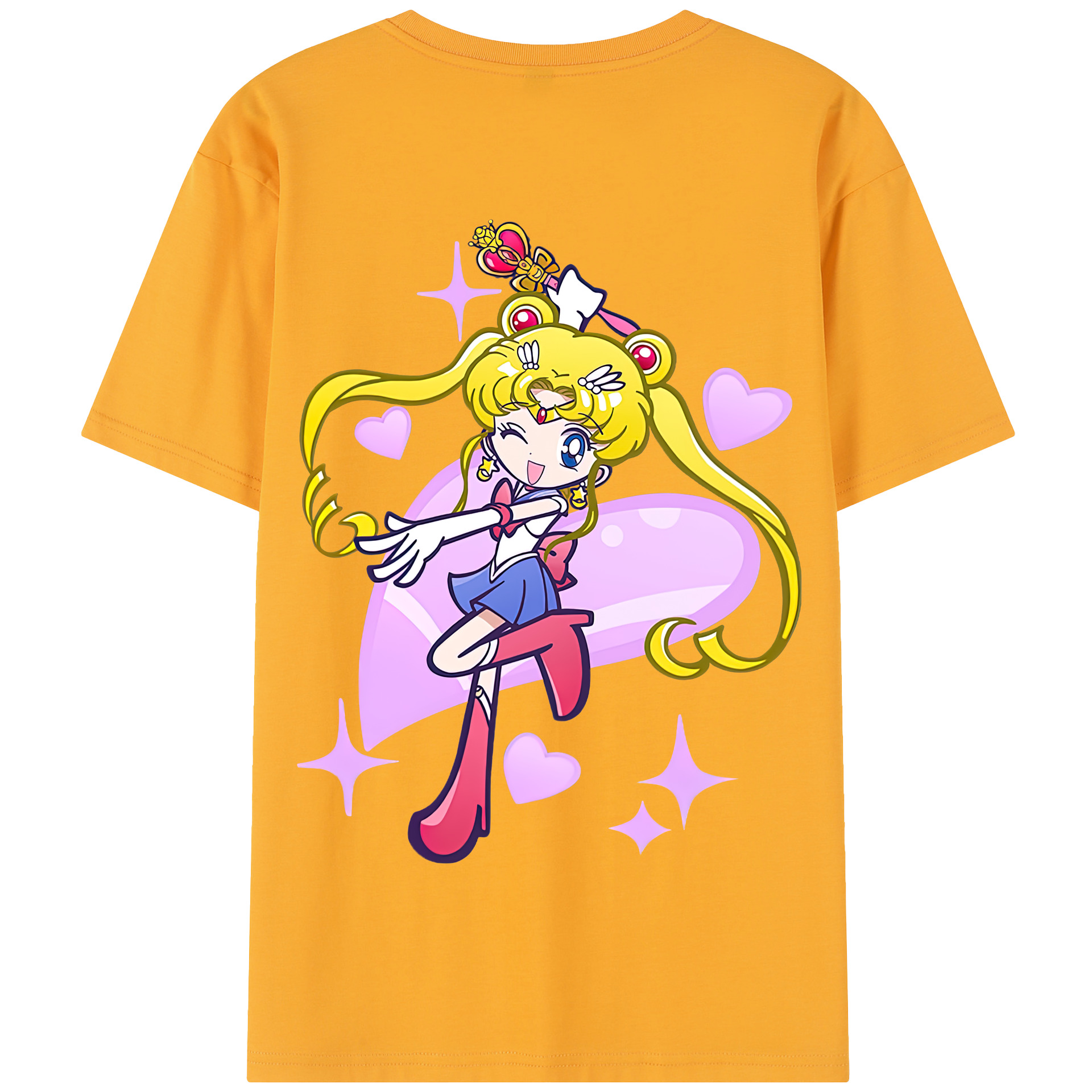 （画像用） 美少女戦士セーラームーン 月野 うさぎ つきの うさぎ Sailor Moon Tsukino Usagi 綿100％半袖Tシャツ（背面プリント）