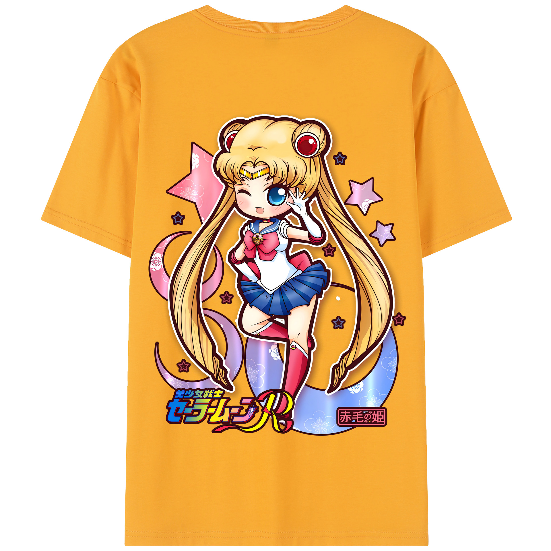 （画像用） 美少女戦士セーラームーン 月野 うさぎ つきの うさぎ Sailor Moon Tsukino Usagi 綿100％半袖Tシャツ（背面プリント）