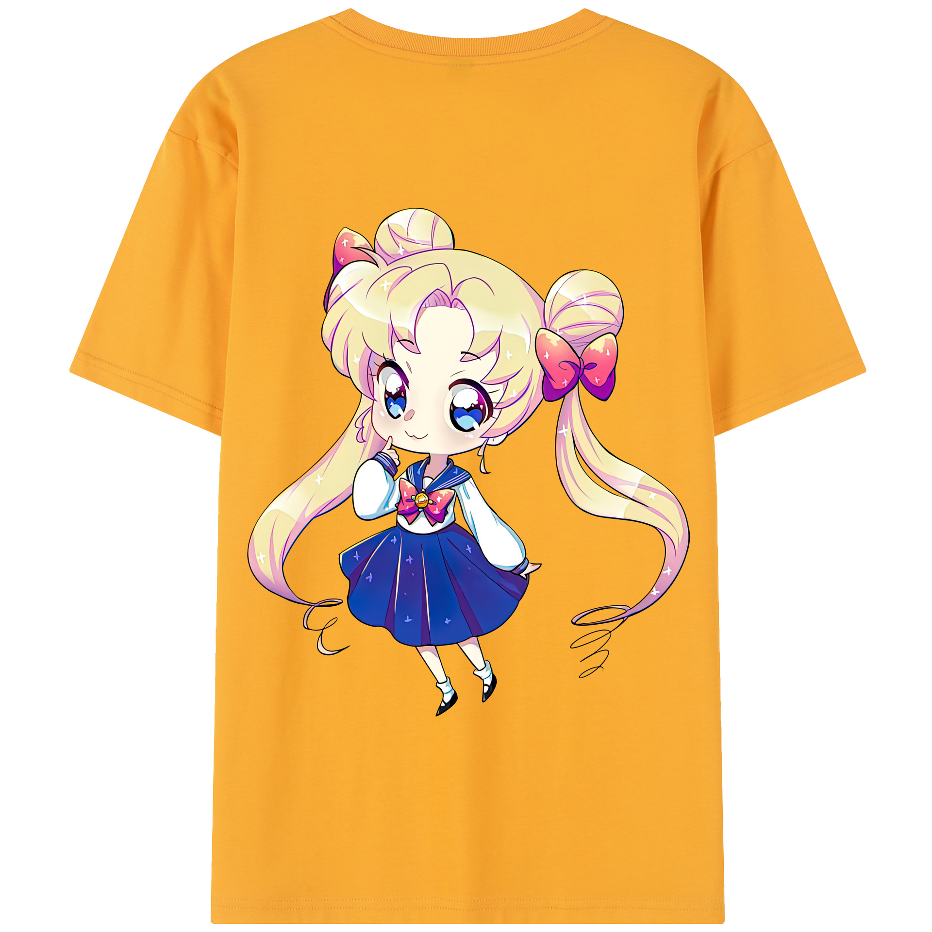 （画像用） 美少女戦士セーラームーン 月野 うさぎ つきの うさぎ Sailor Moon Tsukino Usagi 綿100％半袖Tシャツ（背面プリント）