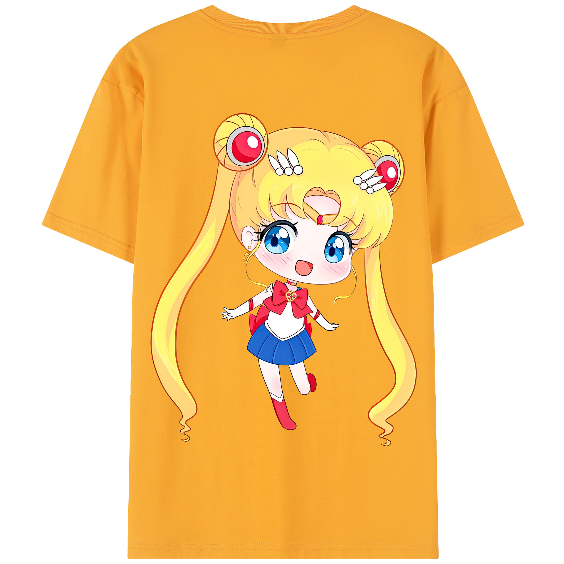 （画像用） 美少女戦士セーラームーン 月野 うさぎ つきの うさぎ Sailor Moon Tsukino Usagi 綿100％半袖Tシャツ（背面プリント）