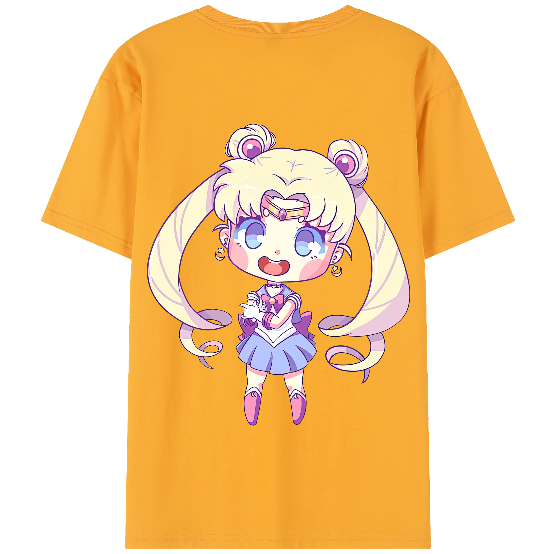 （画像用） 美少女戦士セーラームーン 月野 うさぎ つきの うさぎ Sailor Moon Tsukino Usagi 綿100％半袖Tシャツ（背面プリント）