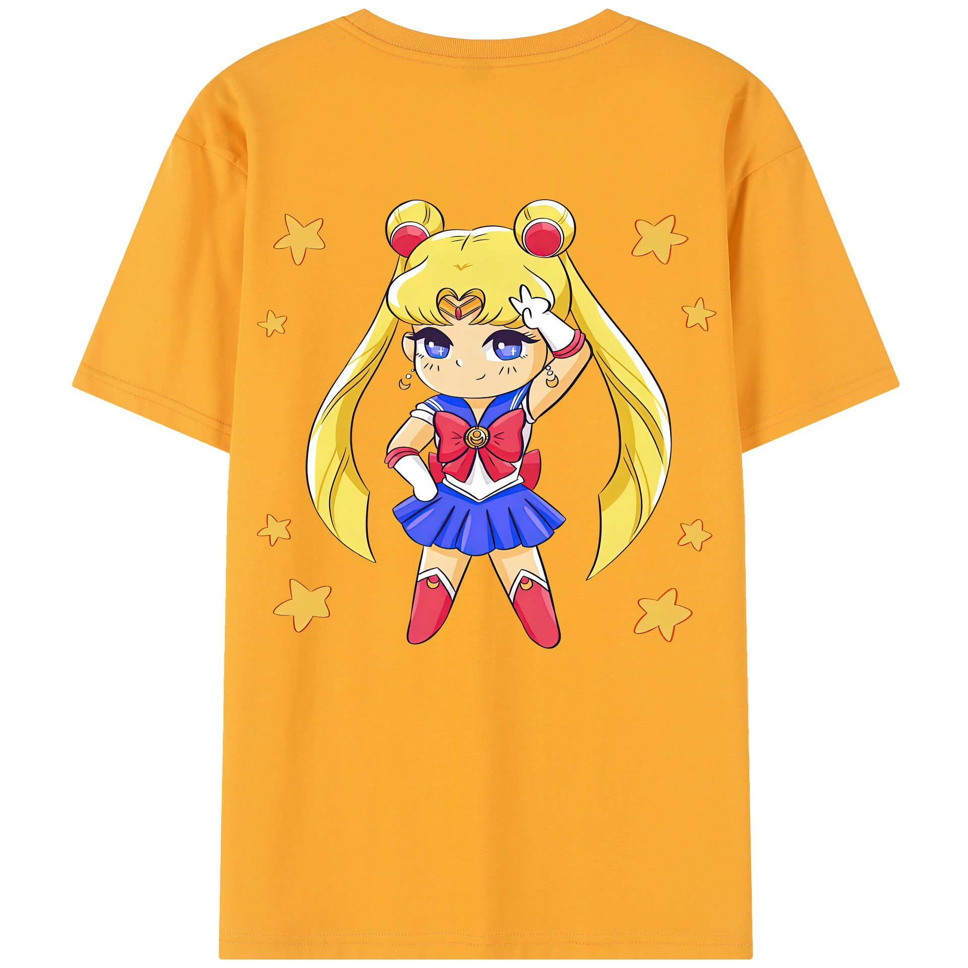 （画像用） 美少女戦士セーラームーン 月野 うさぎ つきの うさぎ Sailor Moon Tsukino Usagi 綿100％半袖Tシャツ（背面プリント）
