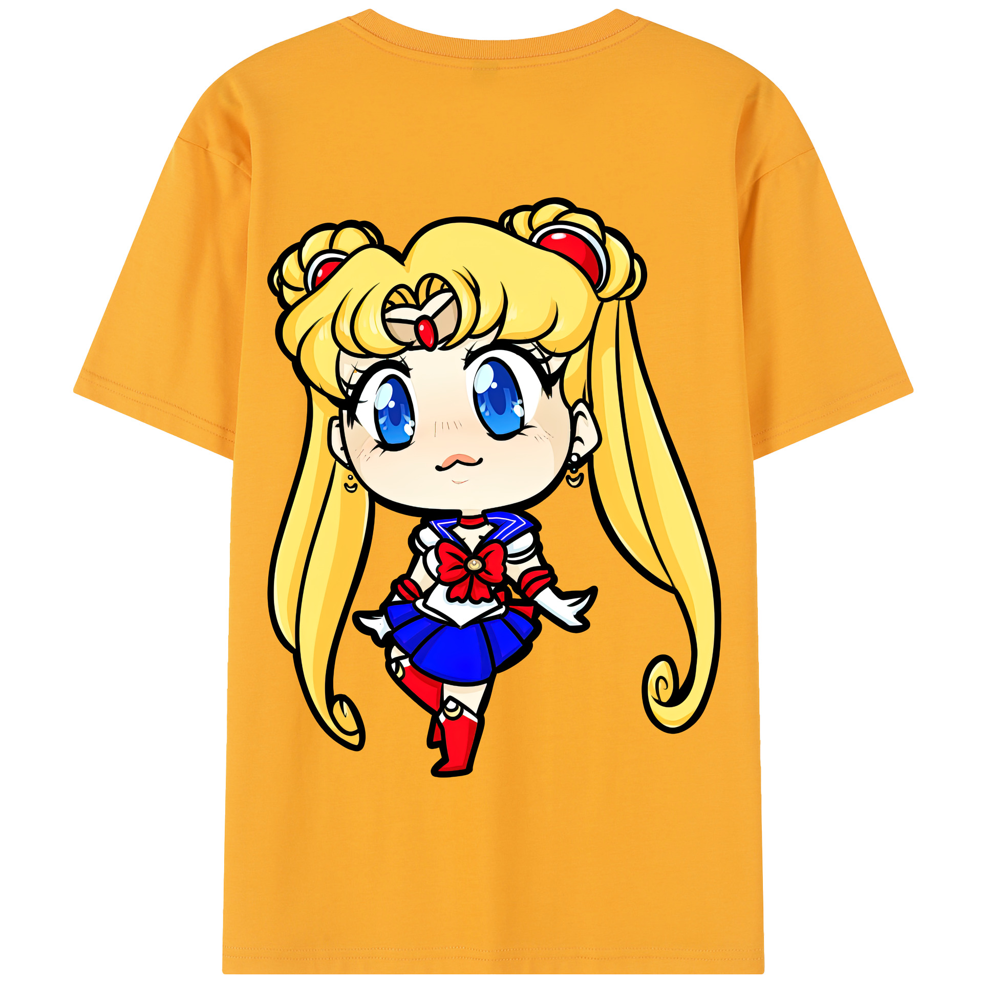 （画像用） 美少女戦士セーラームーン 月野 うさぎ つきの うさぎ Sailor Moon Tsukino Usagi 綿100％半袖Tシャツ（背面プリント）
