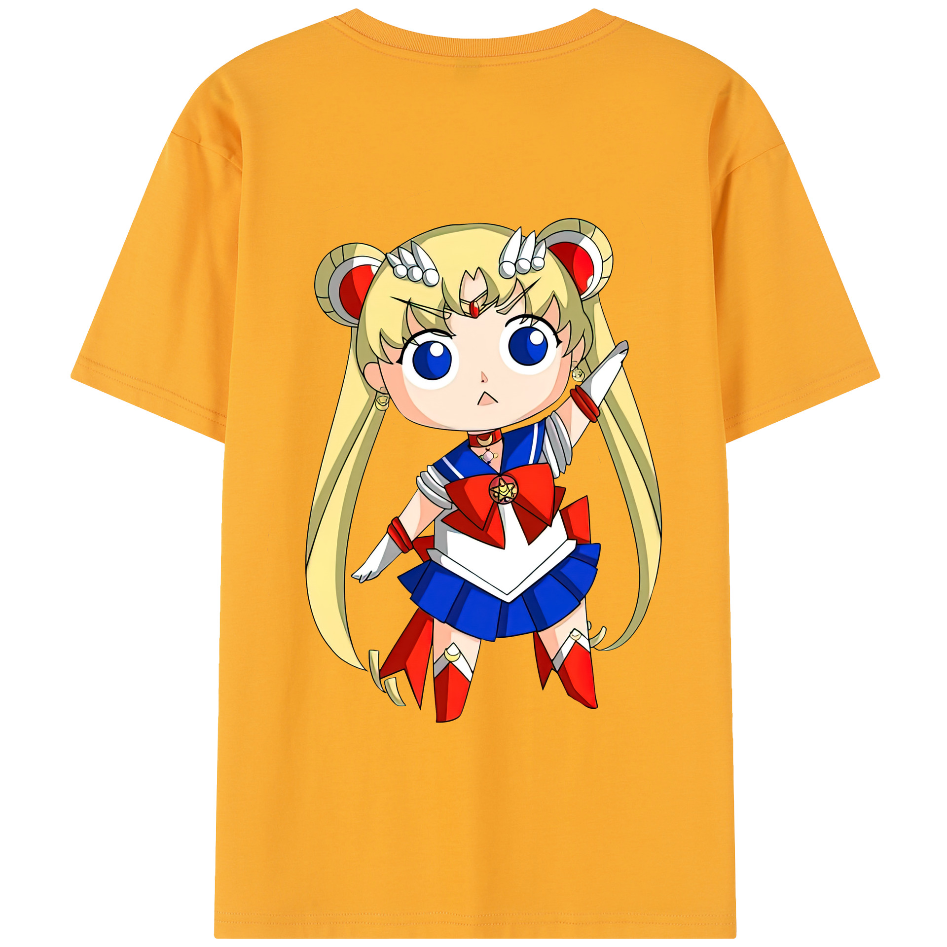 （画像用） 美少女戦士セーラームーン 月野 うさぎ つきの うさぎ Sailor Moon Tsukino Usagi 綿100％半袖Tシャツ（背面プリント）