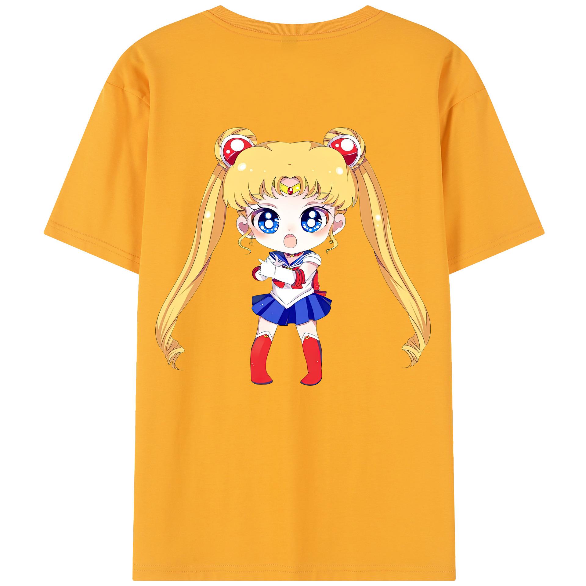 （画像用） 美少女戦士セーラームーン 月野 うさぎ つきの うさぎ Sailor Moon Tsukino Usagi 綿100％半袖Tシャツ（背面プリント）