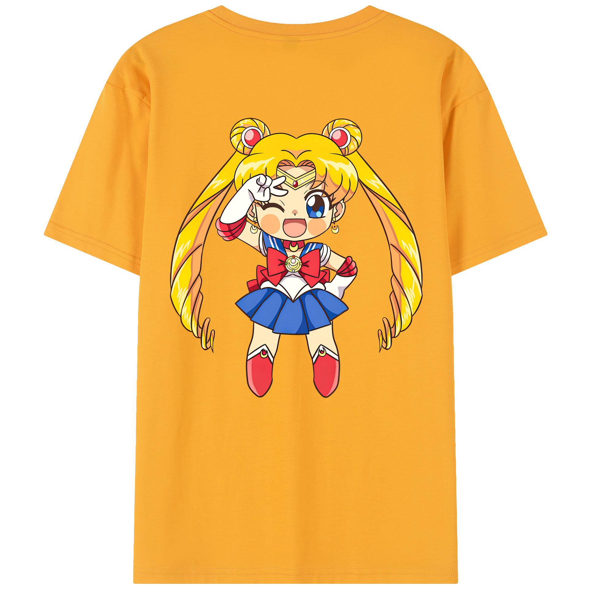 （画像用） 美少女戦士セーラームーン 月野 うさぎ つきの うさぎ Sailor Moon Tsukino Usagi 綿100％半袖Tシャツ（背面プリント）