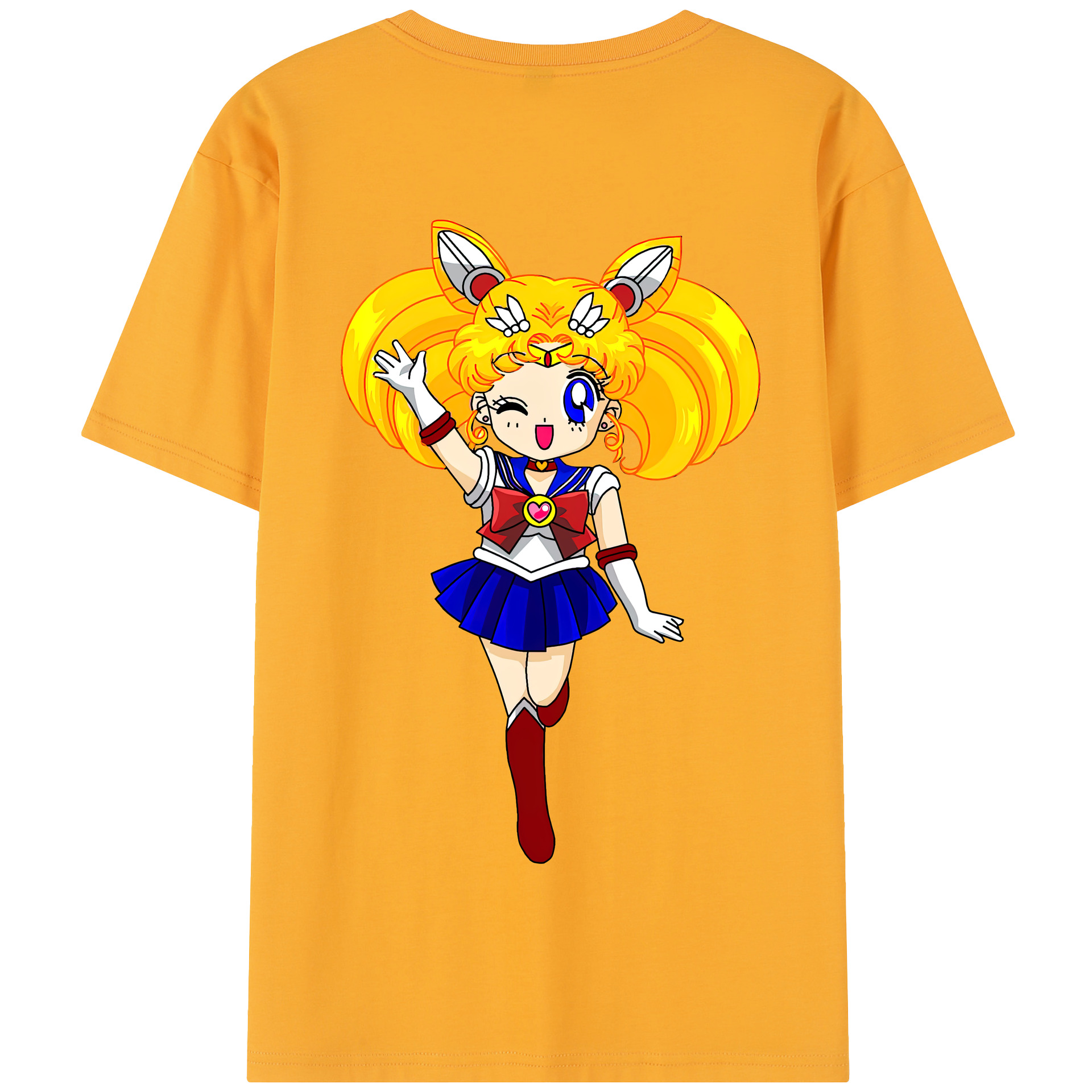 （画像用） 美少女戦士セーラームーン 月野 うさぎ つきの うさぎ Sailor Moon Tsukino Usagi 綿100％半袖Tシャツ（背面プリント）