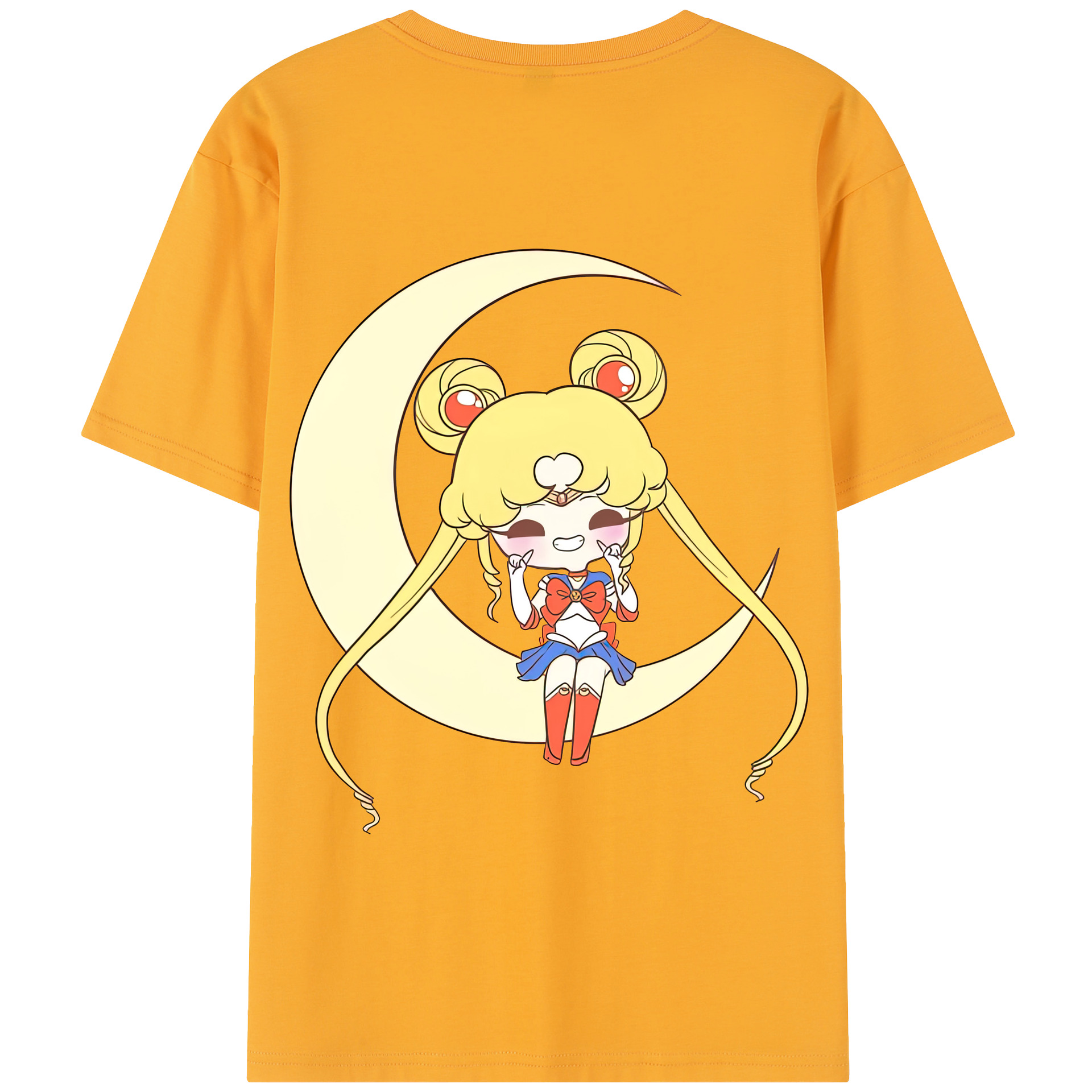 （画像用） 美少女戦士セーラームーン 月野 うさぎ つきの うさぎ Sailor Moon Tsukino Usagi 綿100％半袖Tシャツ（背面プリント）