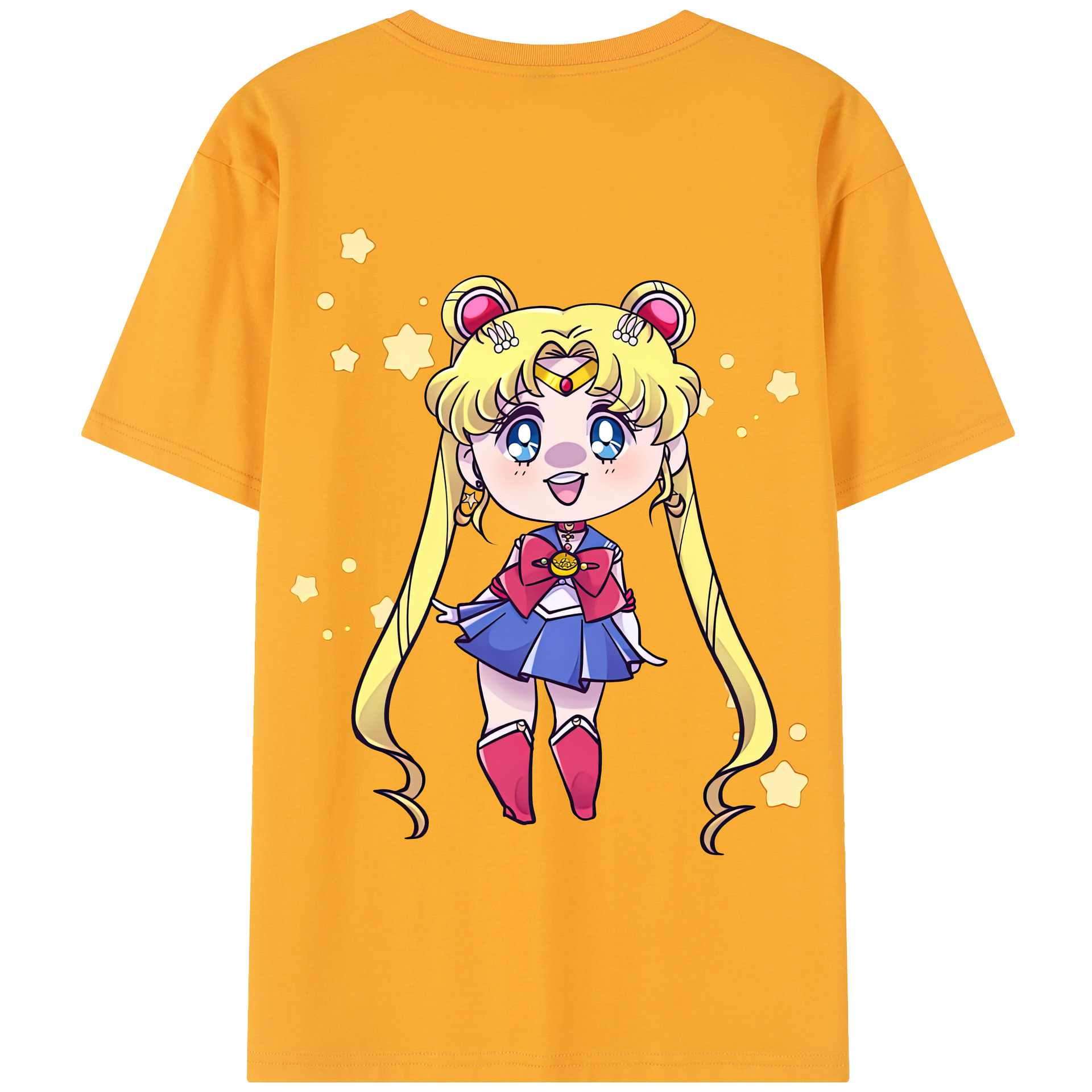 （画像用） 美少女戦士セーラームーン 月野 うさぎ つきの うさぎ Sailor Moon Tsukino Usagi 綿100％半袖Tシャツ（背面プリント）