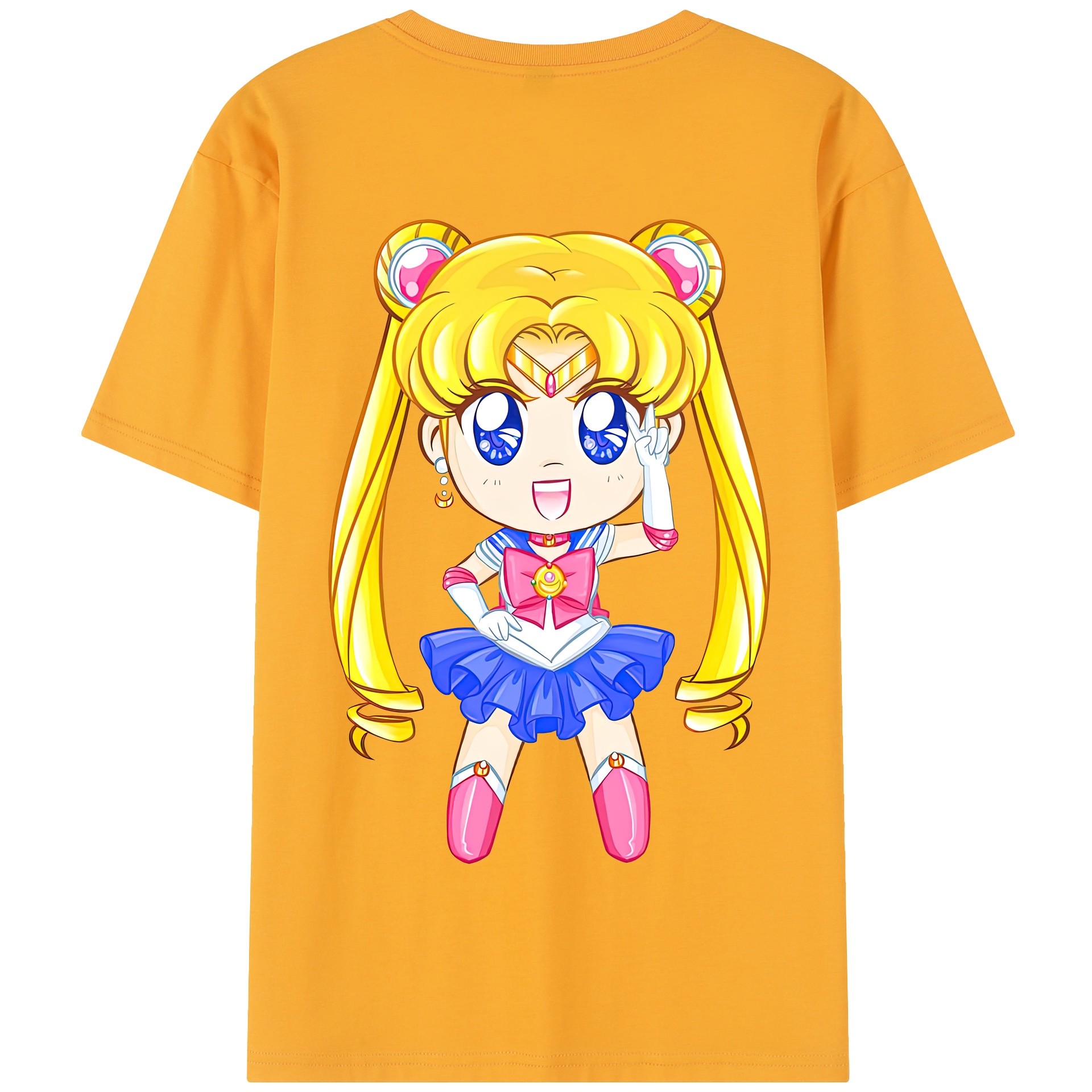 （画像用） 美少女戦士セーラームーン 月野 うさぎ つきの うさぎ Sailor Moon Tsukino Usagi 綿100％半袖Tシャツ（背面プリント）