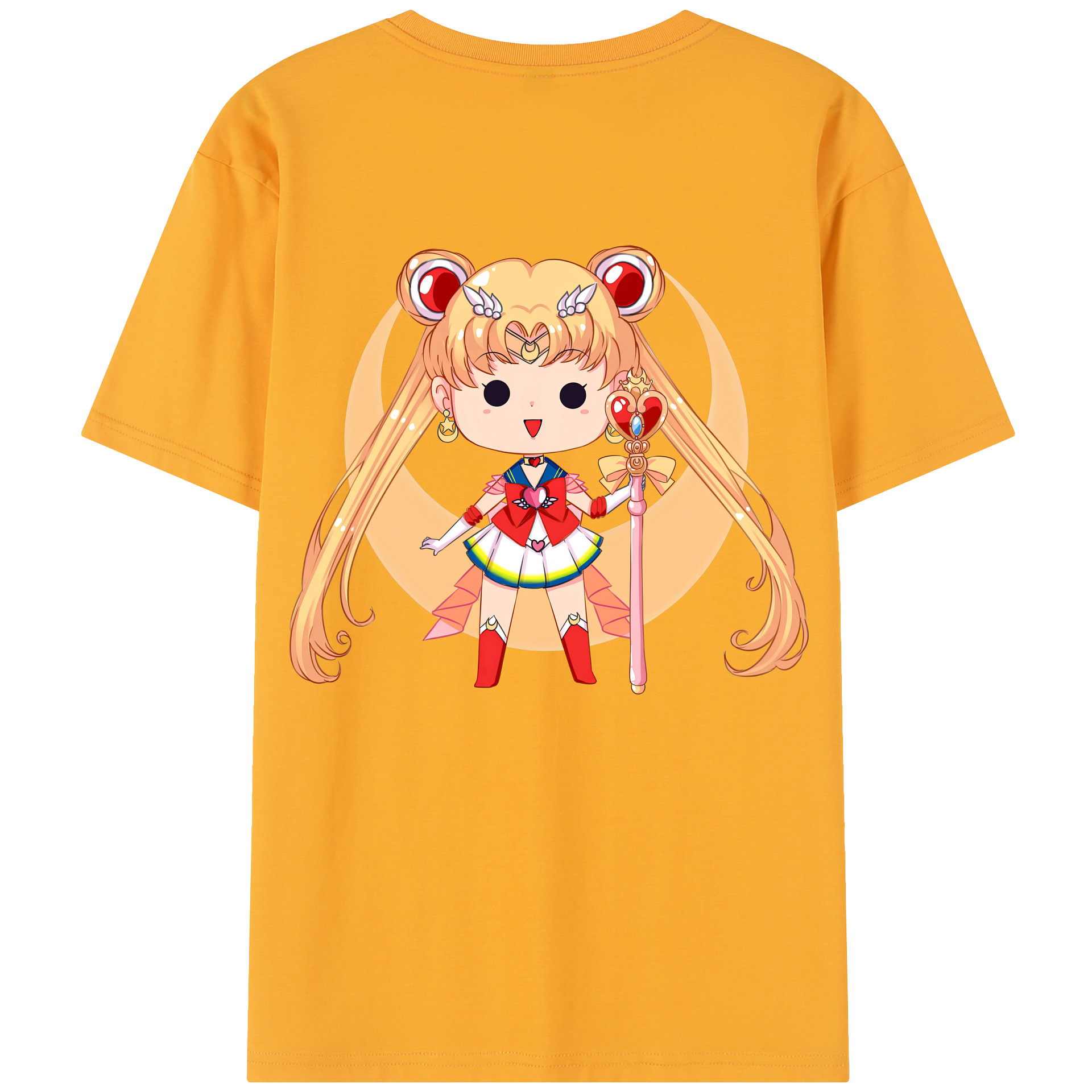 （画像用） 美少女戦士セーラームーン 月野 うさぎ つきの うさぎ Sailor Moon Tsukino Usagi 綿100％半袖Tシャツ（背面プリント）