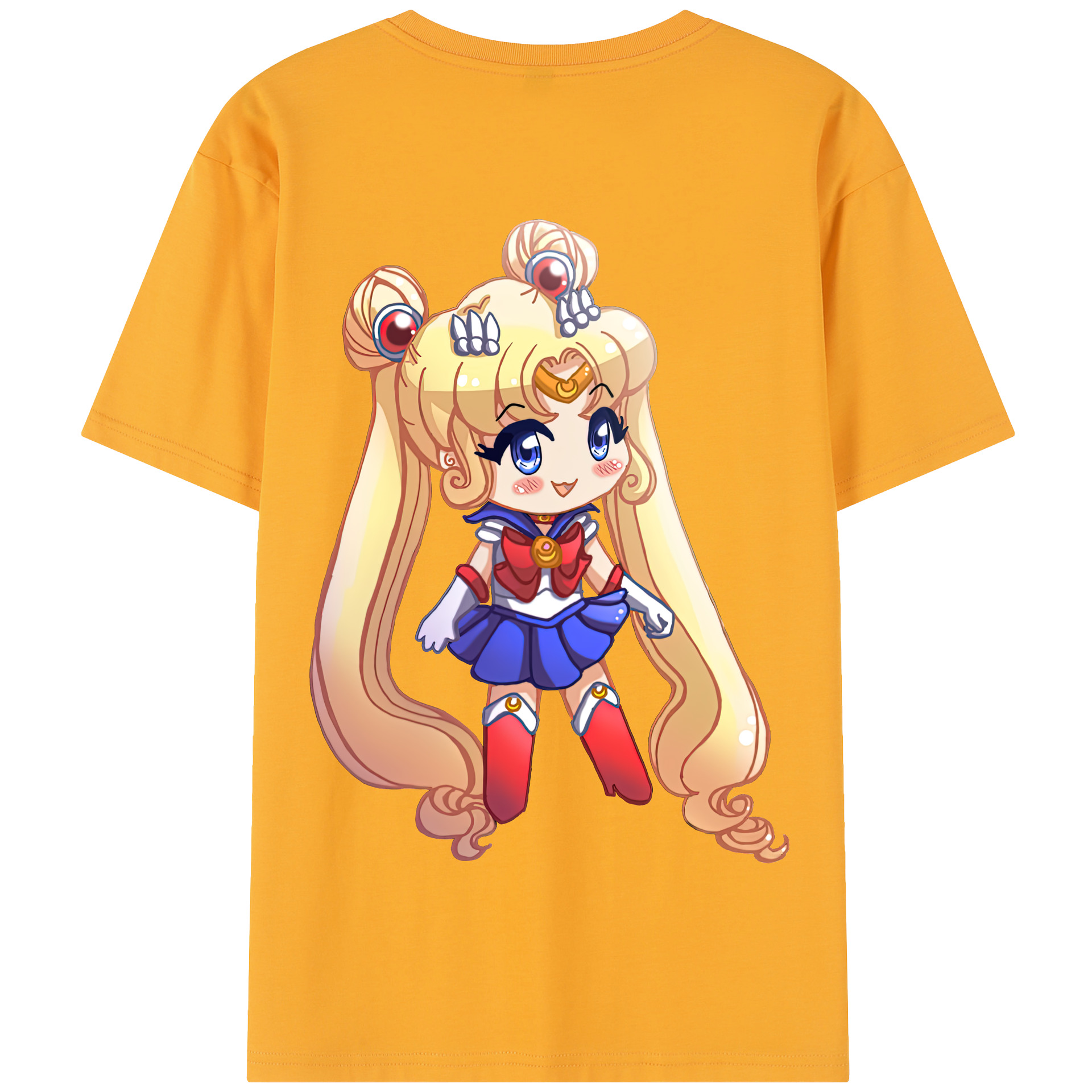 （画像用） 美少女戦士セーラームーン 月野 うさぎ つきの うさぎ Sailor Moon Tsukino Usagi 綿100％半袖Tシャツ（背面プリント）