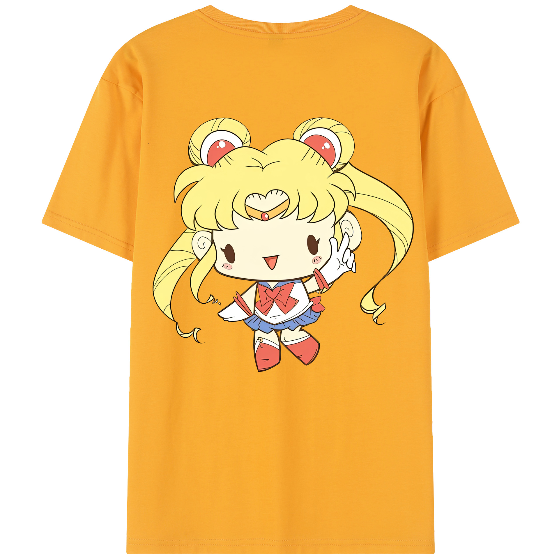 （画像用） 美少女戦士セーラームーン 月野 うさぎ つきの うさぎ Sailor Moon Tsukino Usagi 綿100％半袖Tシャツ（背面プリント）