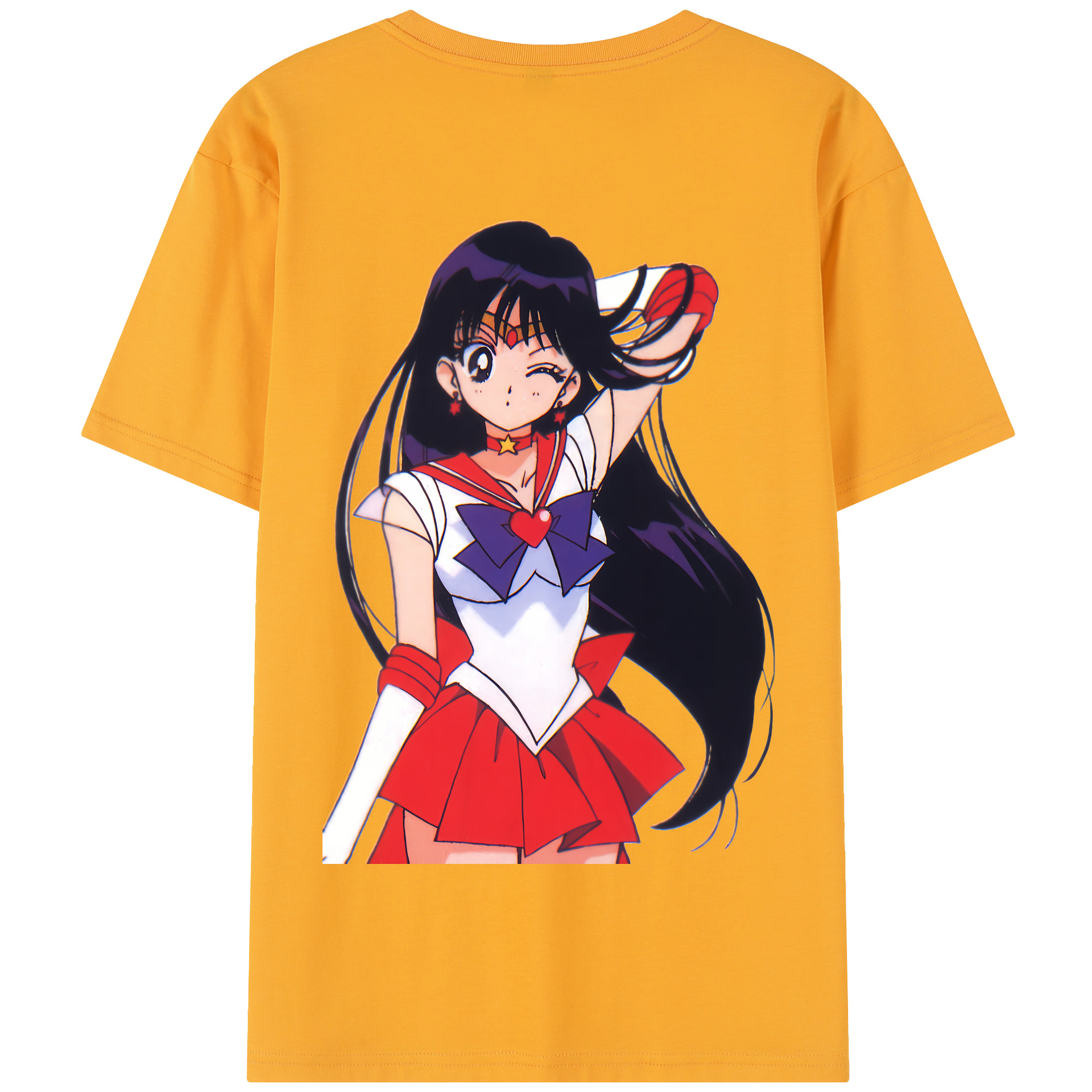 （画像用） 美少女戦士セーラームーン 火野レイ ひの レイ Sailor Moon Hino Rei （セーラーマーズ,Sailor Mars） 綿100％半袖Tシャツ（背面プリント）