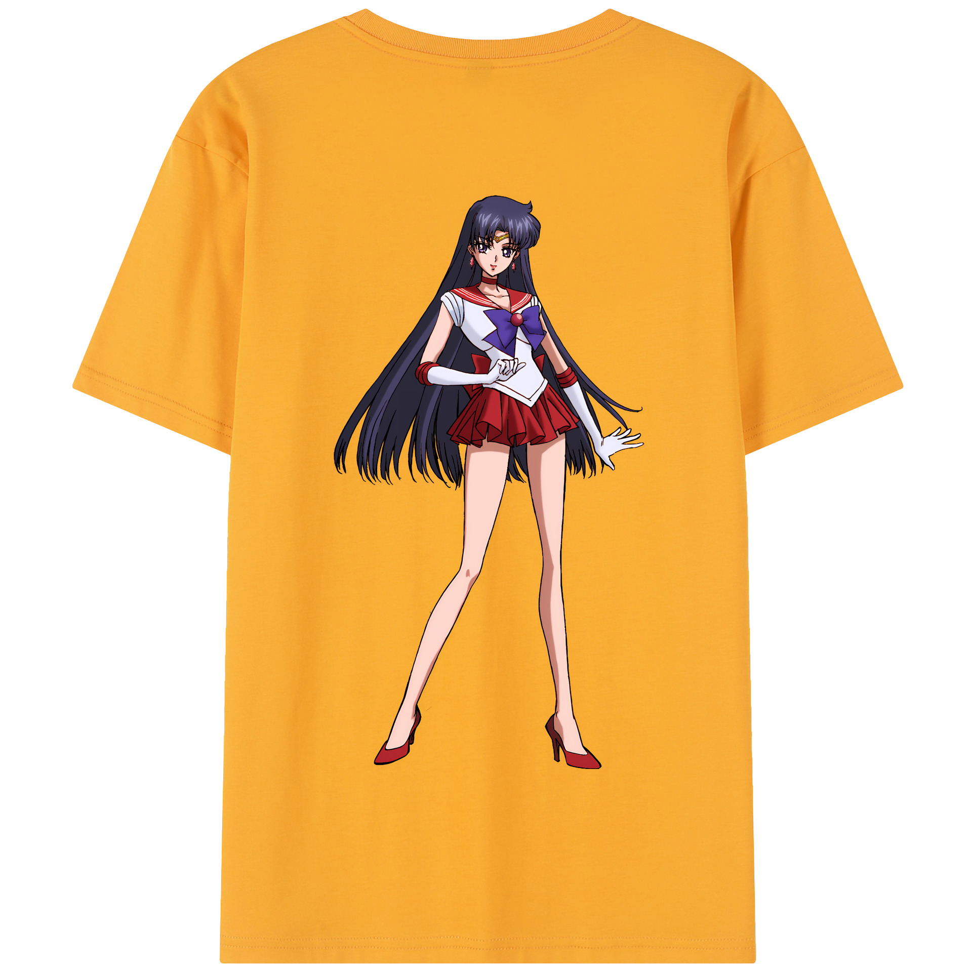 （画像用） 美少女戦士セーラームーン 火野レイ ひの レイ Sailor Moon Hino Rei （セーラーマーズ,Sailor Mars） 綿100％半袖Tシャツ（背面プリント）