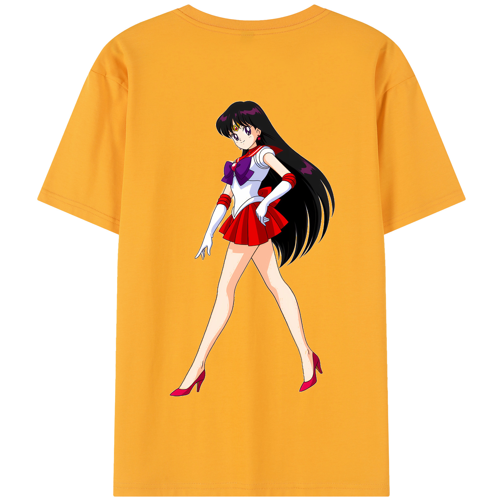 （画像用） 美少女戦士セーラームーン 火野レイ ひの レイ Sailor Moon Hino Rei （セーラーマーズ,Sailor Mars） 綿100％半袖Tシャツ（背面プリント）