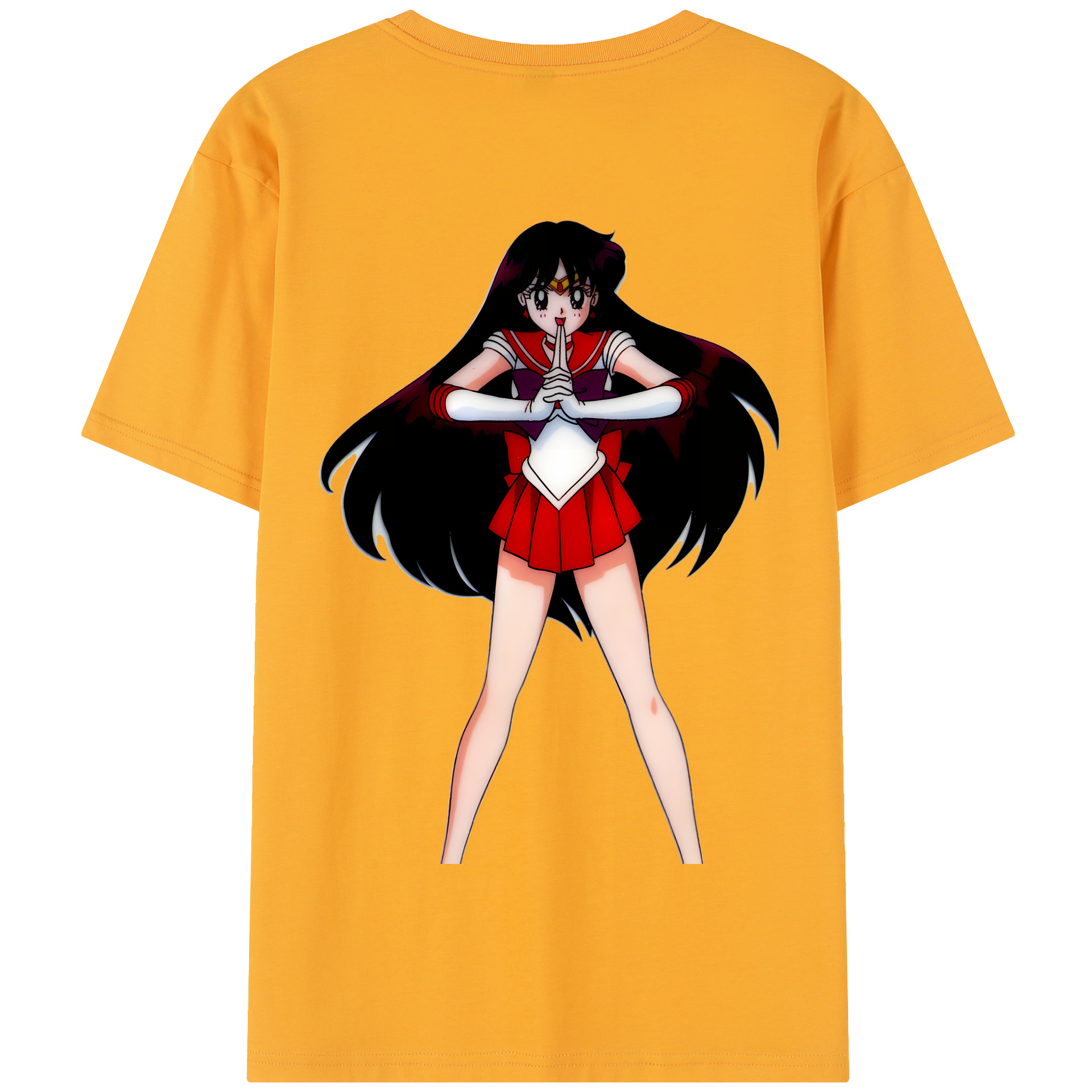 （画像用） 美少女戦士セーラームーン 火野レイ ひの レイ Sailor Moon Hino Rei （セーラーマーズ,Sailor Mars） 綿100％半袖Tシャツ（背面プリント）