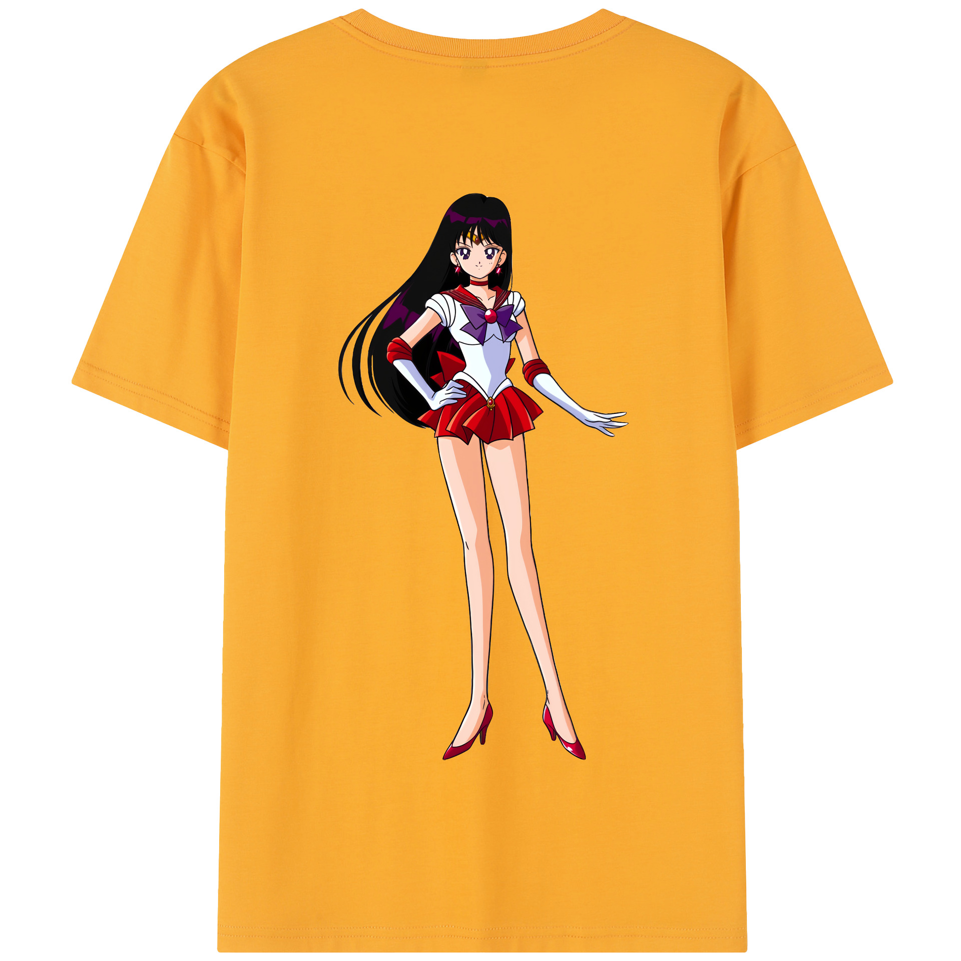 （画像用） 美少女戦士セーラームーン 火野レイ ひの レイ Sailor Moon Hino Rei （セーラーマーズ,Sailor Mars） 綿100％半袖Tシャツ（背面プリント）