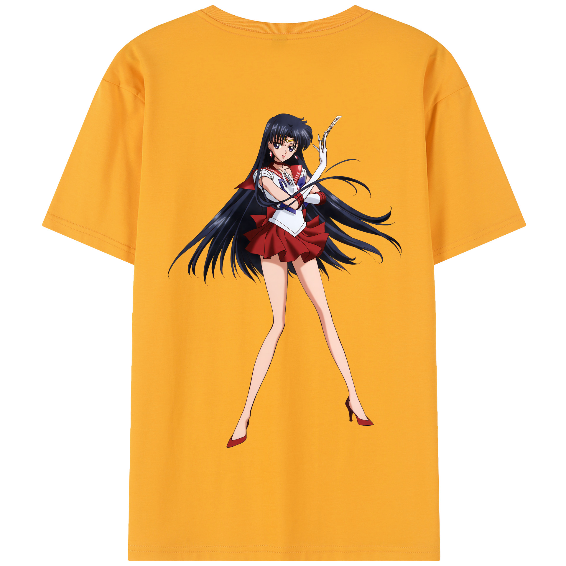 （画像用） 美少女戦士セーラームーン 火野レイ ひの レイ Sailor Moon Hino Rei （セーラーマーズ,Sailor Mars） 綿100％半袖Tシャツ（背面プリント）