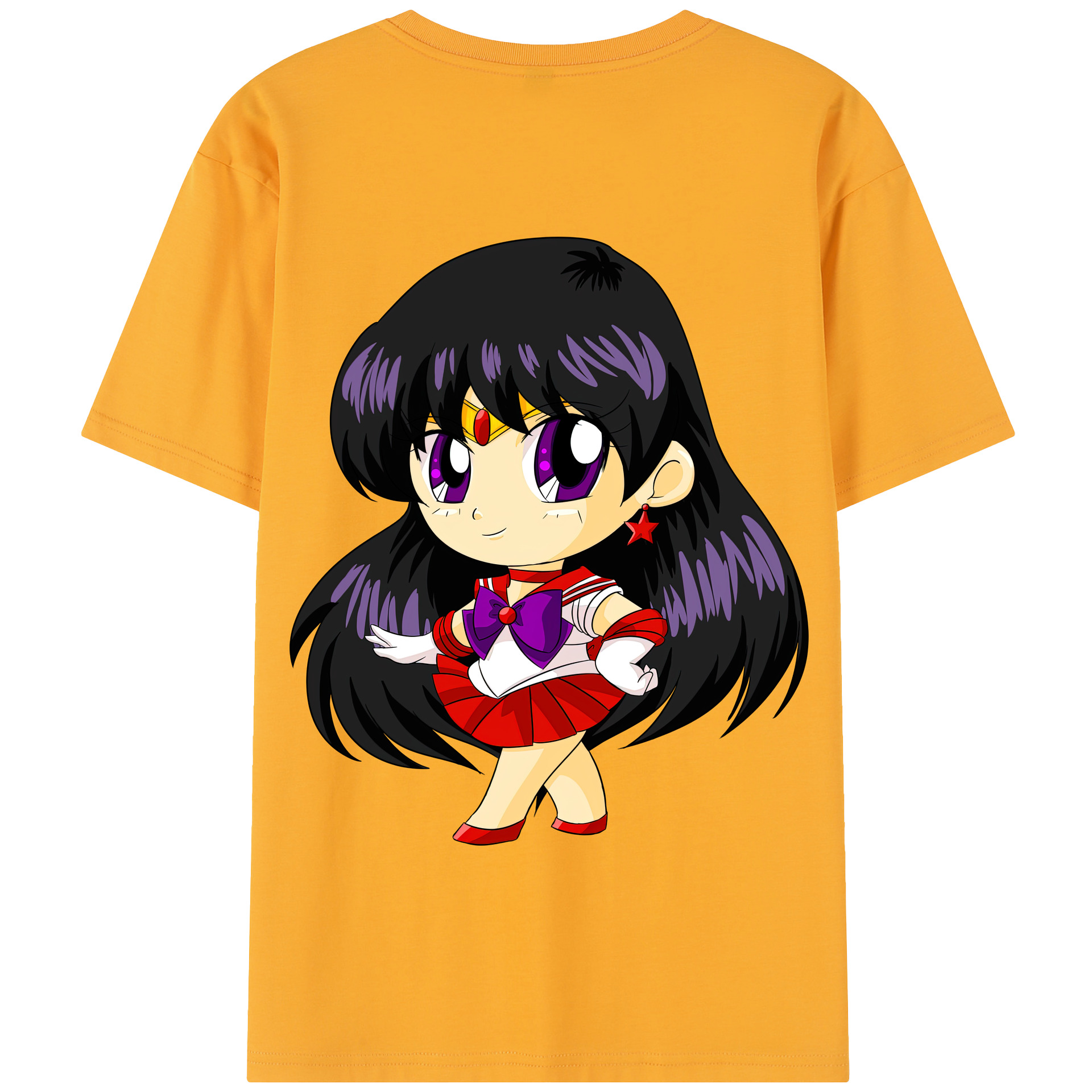 （画像用） 美少女戦士セーラームーン 火野レイ ひの レイ Sailor Moon Hino Rei （セーラーマーズ,Sailor Mars） 綿100％半袖Tシャツ（背面プリント）