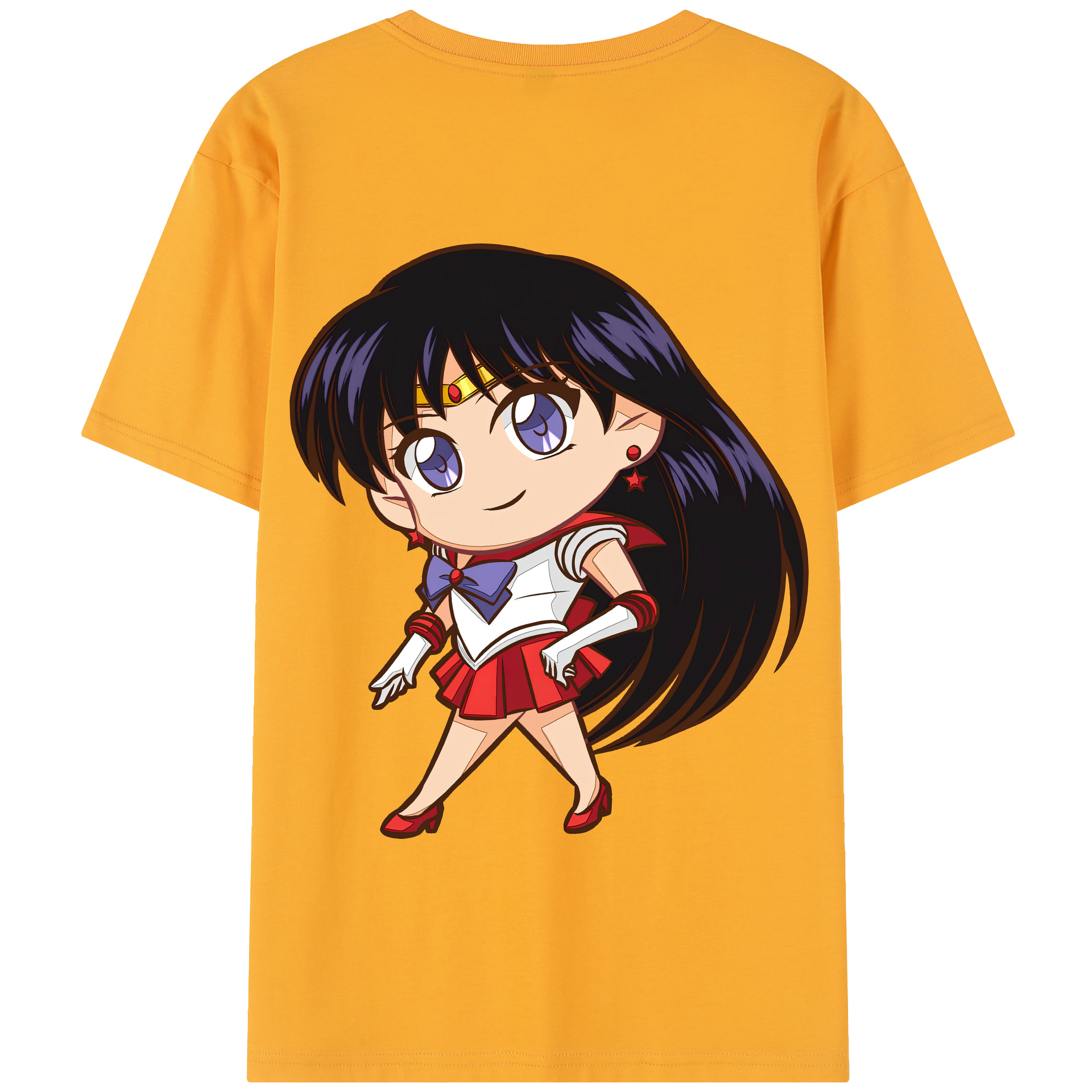 （画像用） 美少女戦士セーラームーン 火野レイ ひの レイ Sailor Moon Hino Rei （セーラーマーズ,Sailor Mars） 綿100％半袖Tシャツ（背面プリント）