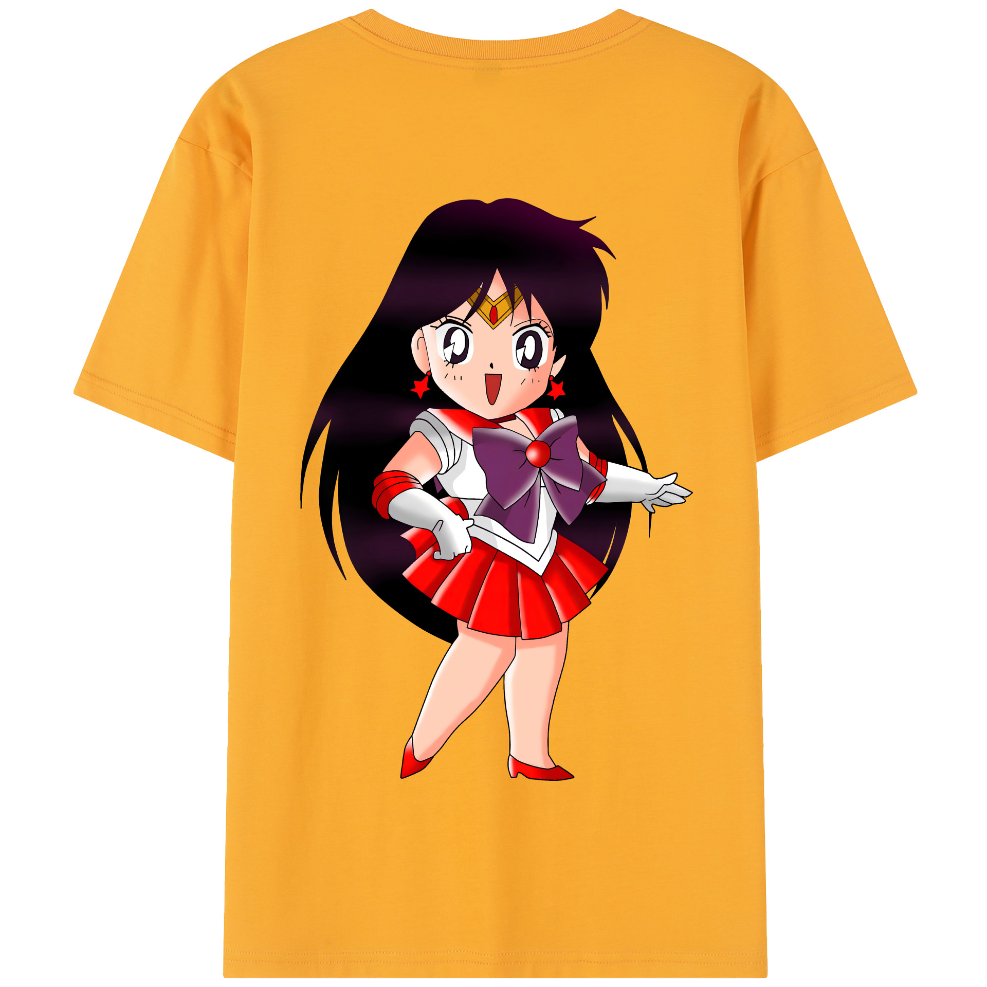 （画像用） 美少女戦士セーラームーン 火野レイ ひの レイ Sailor Moon Hino Rei （セーラーマーズ,Sailor Mars） 綿100％半袖Tシャツ（背面プリント）
