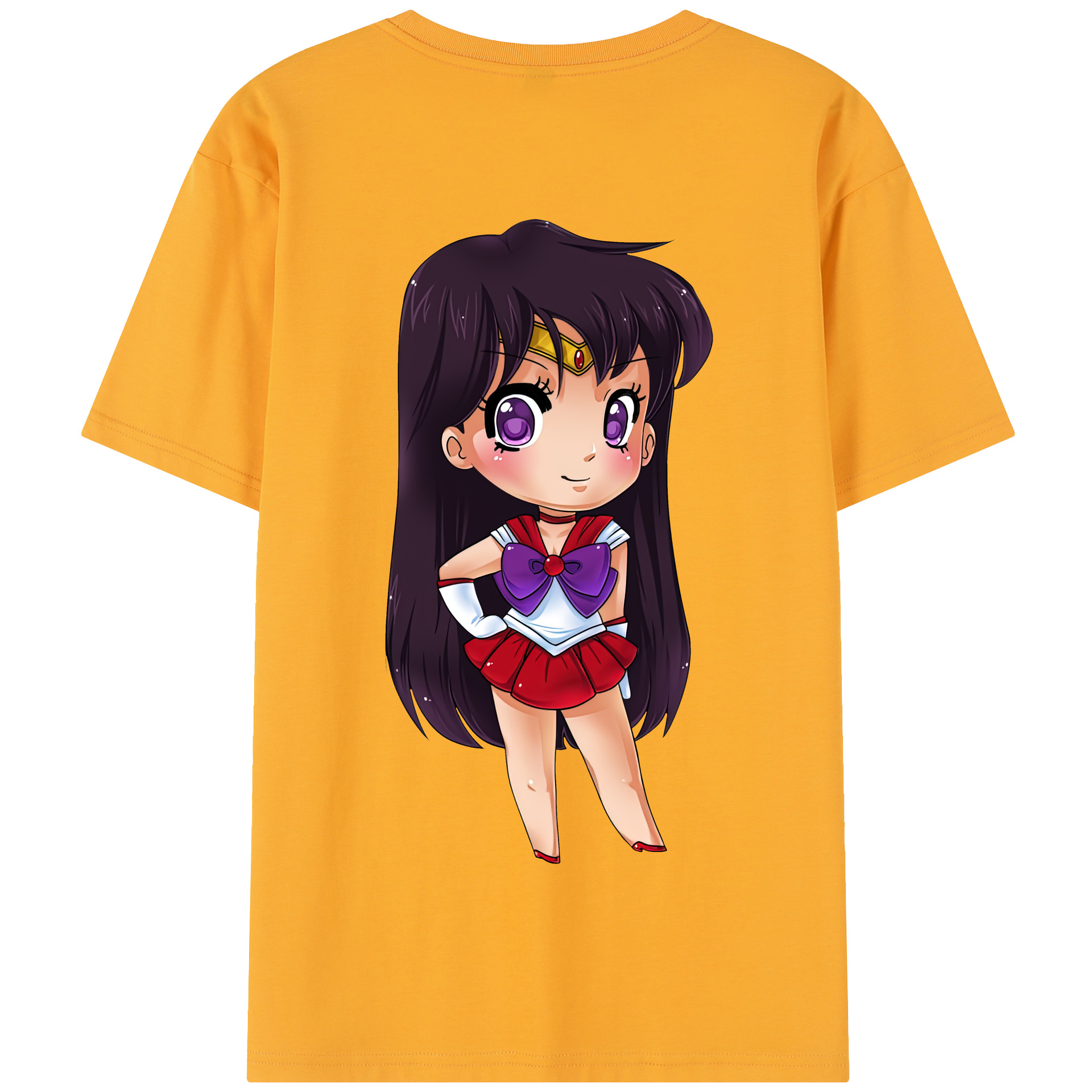 （画像用） 美少女戦士セーラームーン 火野レイ ひの レイ Sailor Moon Hino Rei （セーラーマーズ,Sailor Mars） 綿100％半袖Tシャツ（背面プリント）