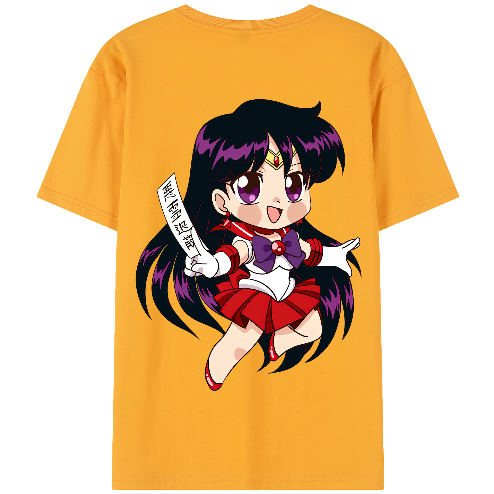 （画像用） 美少女戦士セーラームーン 火野レイ ひの レイ Sailor Moon Hino Rei （セーラーマーズ,Sailor Mars） 綿100％半袖Tシャツ（背面プリント）