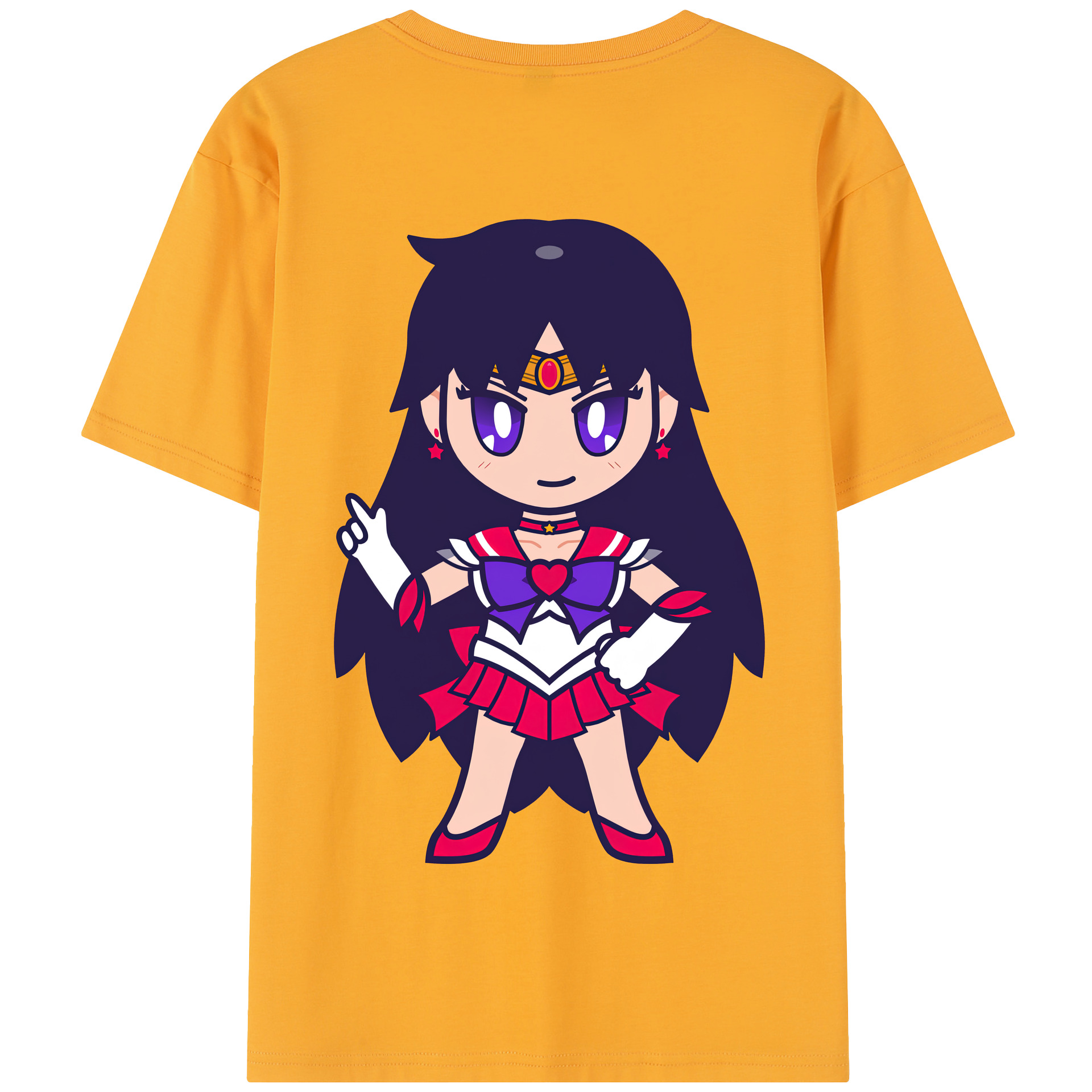（画像用） 美少女戦士セーラームーン 火野レイ ひの レイ Sailor Moon Hino Rei （セーラーマーズ,Sailor Mars） 綿100％半袖Tシャツ（背面プリント）