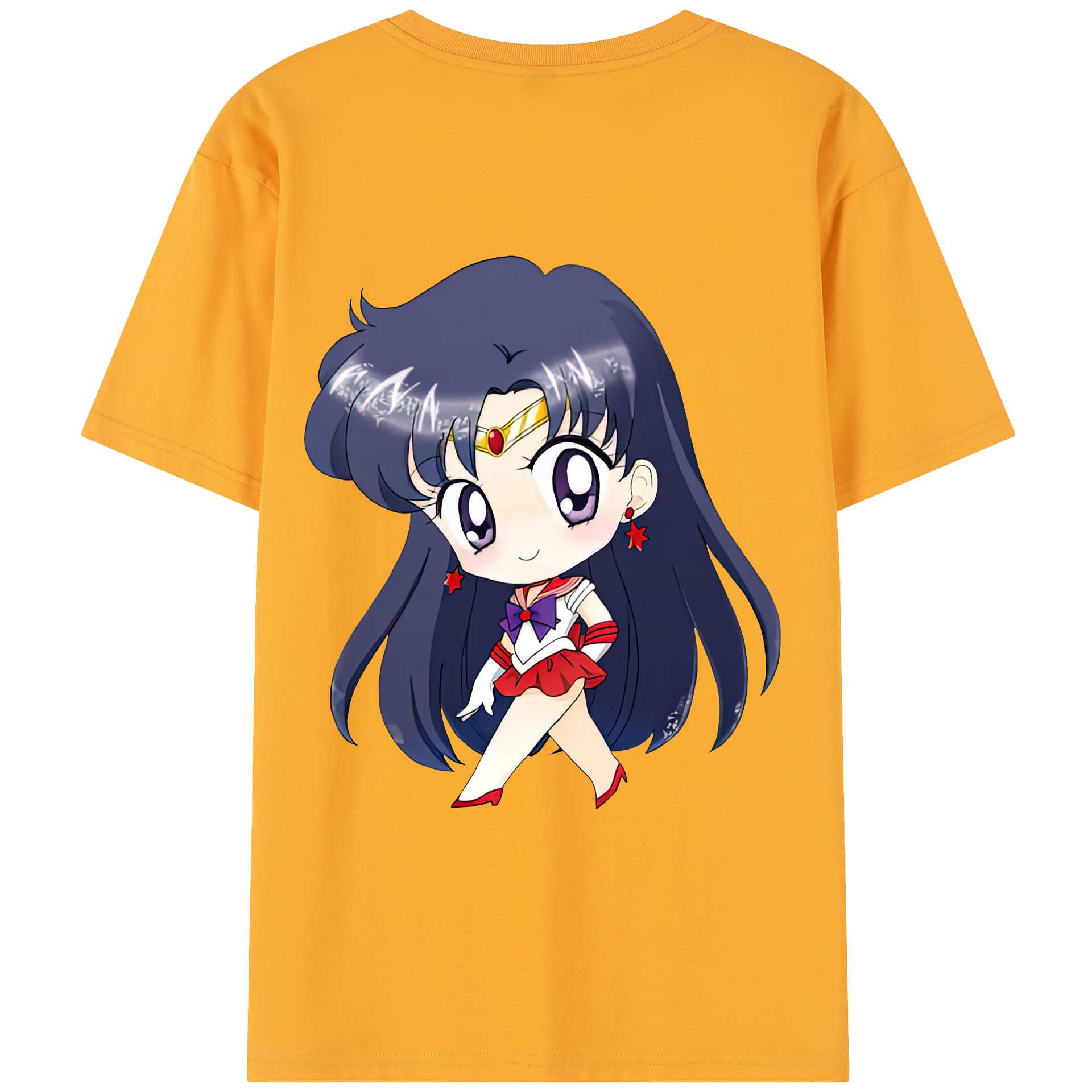 （画像用） 美少女戦士セーラームーン 火野レイ ひの レイ Sailor Moon Hino Rei （セーラーマーズ,Sailor Mars） 綿100％半袖Tシャツ（背面プリント）