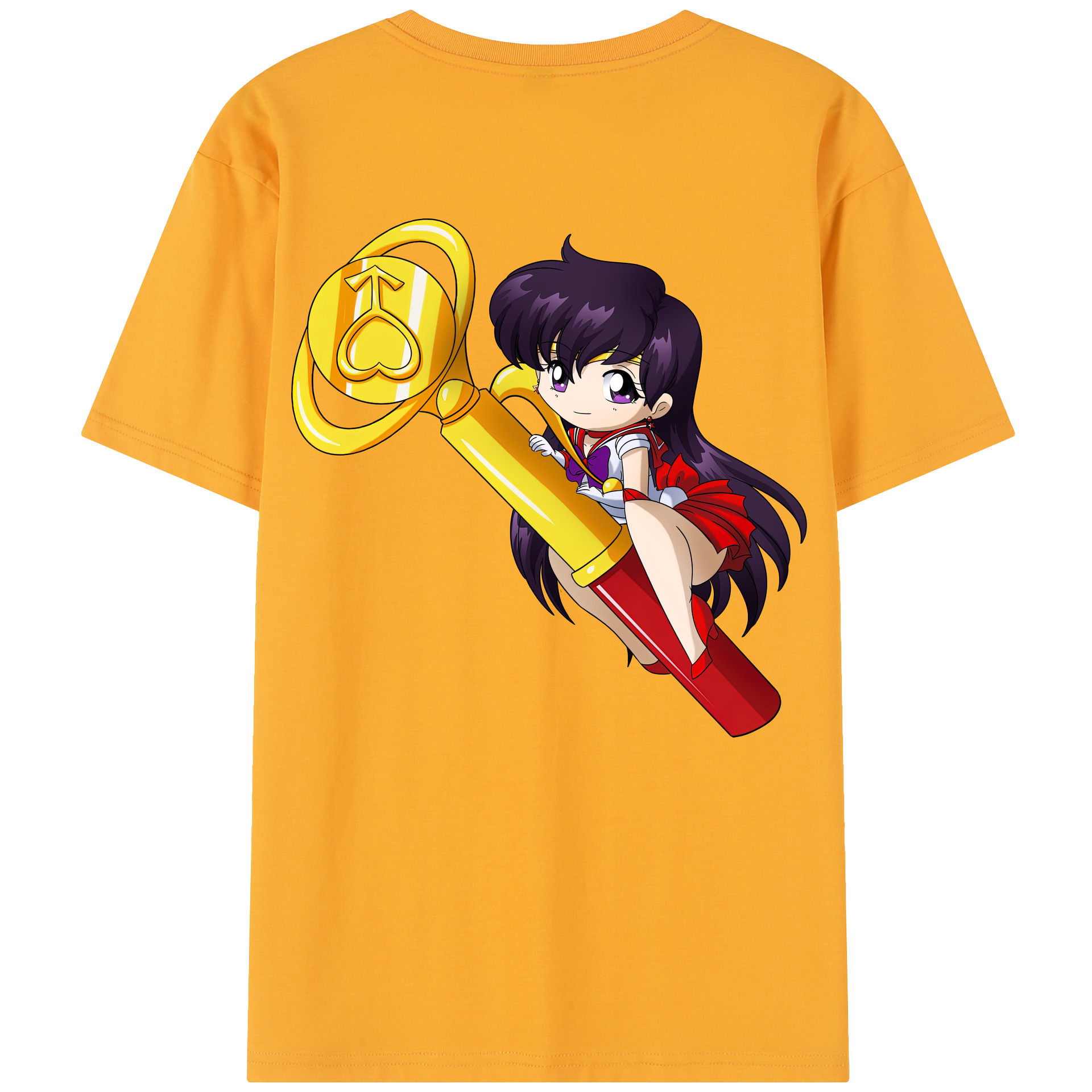 （画像用） 美少女戦士セーラームーン 火野レイ ひの レイ Sailor Moon Hino Rei （セーラーマーズ,Sailor Mars） 綿100％半袖Tシャツ（背面プリント）