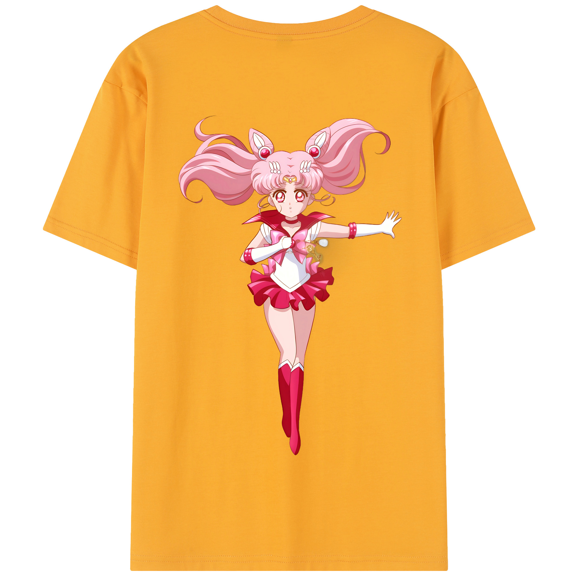 （画像用） 美少女戦士セーラームーン ちびうさ Sailor Moon Chibiusa Tsukino Usagi Small Lady Serenity 綿100％半袖Tシャツ（背面プリント）
