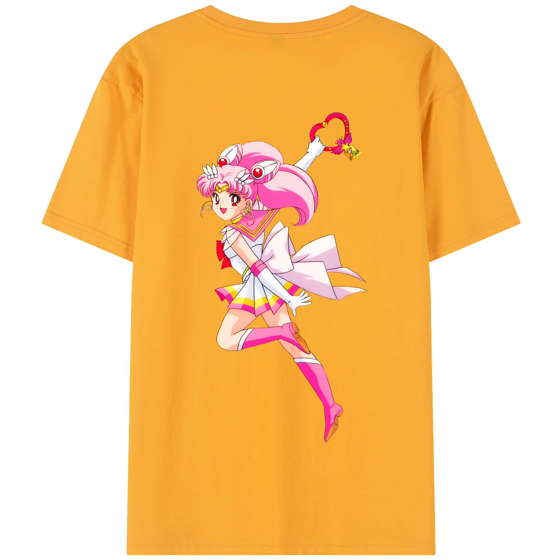 （画像用） 美少女戦士セーラームーン ちびうさ Sailor Moon Chibiusa Tsukino Usagi Small Lady Serenity 綿100％半袖Tシャツ（背面プリント）
