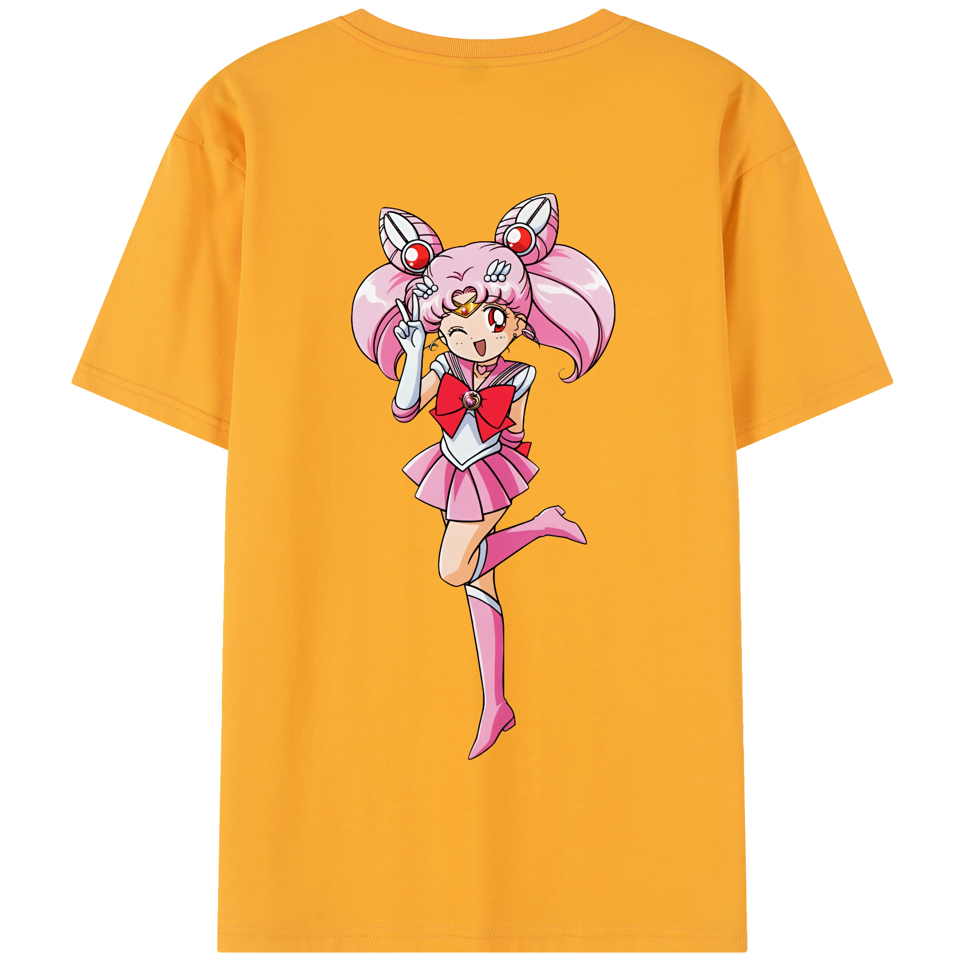 （画像用） 美少女戦士セーラームーン ちびうさ Sailor Moon Chibiusa Tsukino Usagi Small Lady Serenity 綿100％半袖Tシャツ（背面プリント）