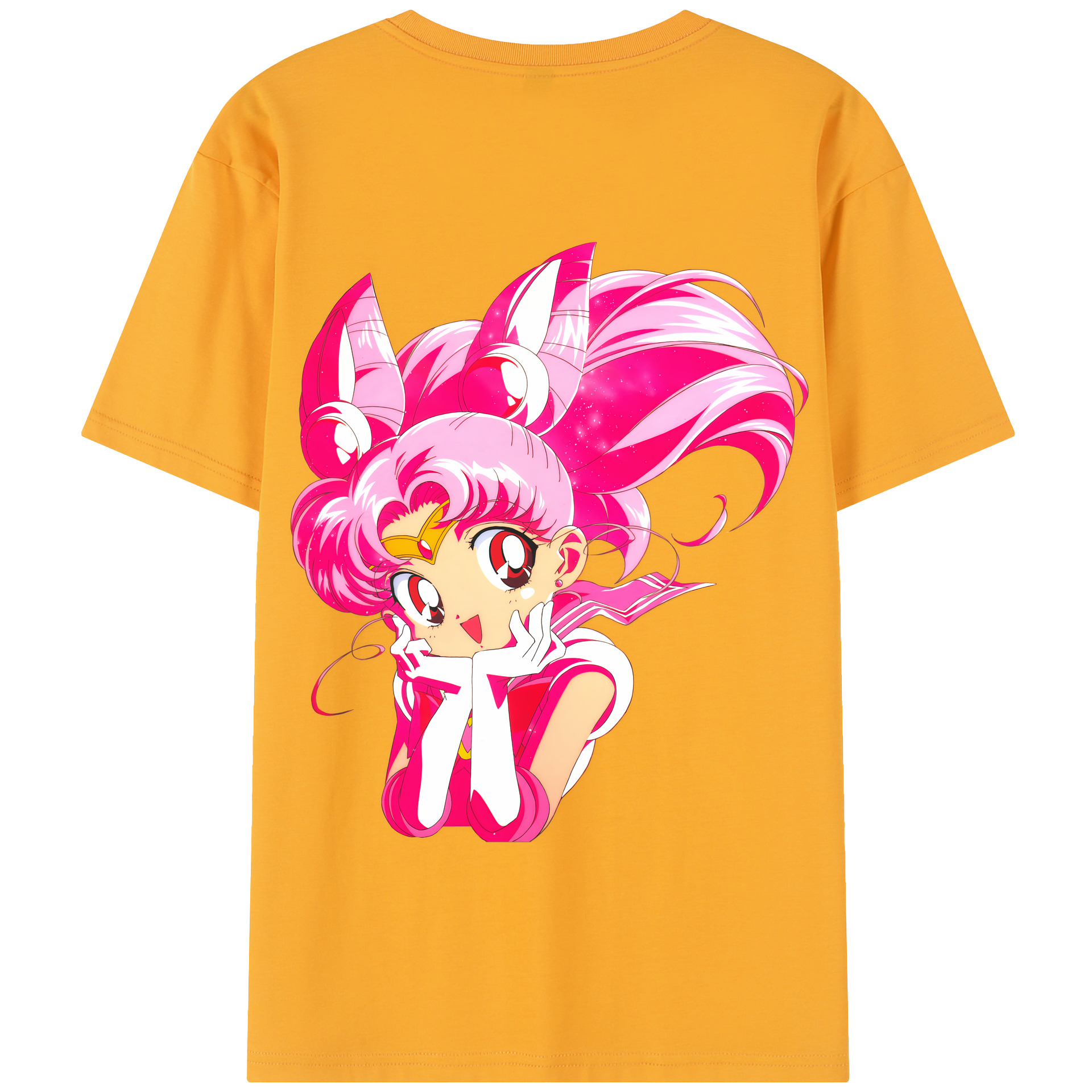（画像用） 美少女戦士セーラームーン ちびうさ Sailor Moon Chibiusa Tsukino Usagi Small Lady Serenity 綿100％半袖Tシャツ（背面プリント）