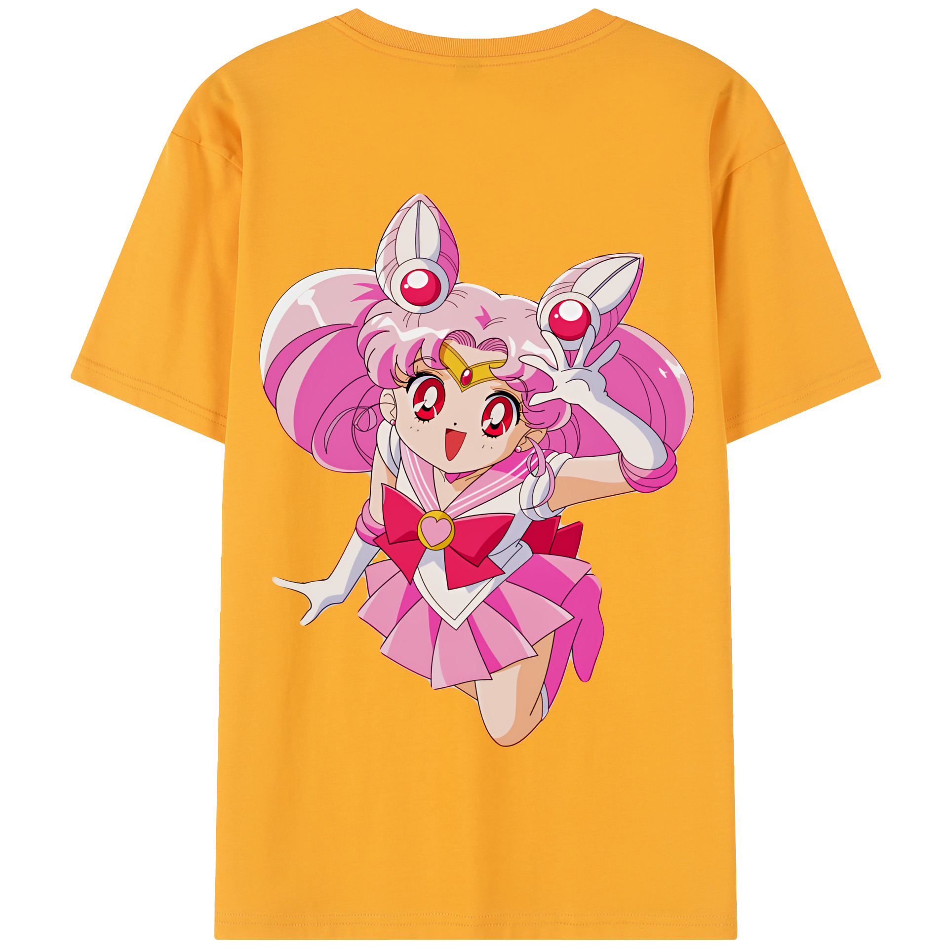 （画像用） 美少女戦士セーラームーン ちびうさ Sailor Moon Chibiusa Tsukino Usagi Small Lady Serenity 綿100％半袖Tシャツ（背面プリント）